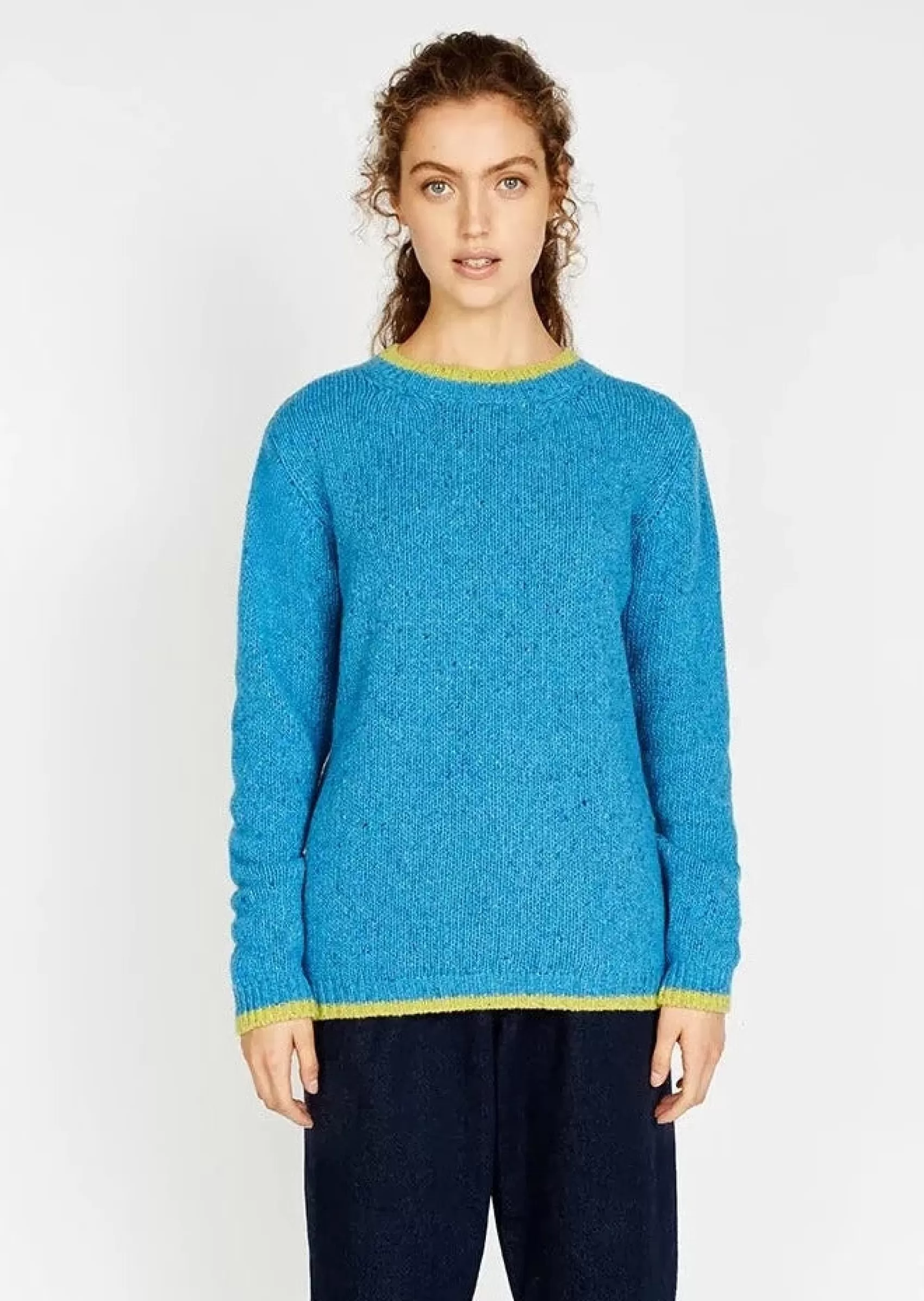 Aran Sweaters^Irelands Eye Knitwear IrelandsEye Slaney Crew Neck Sweater | Blue