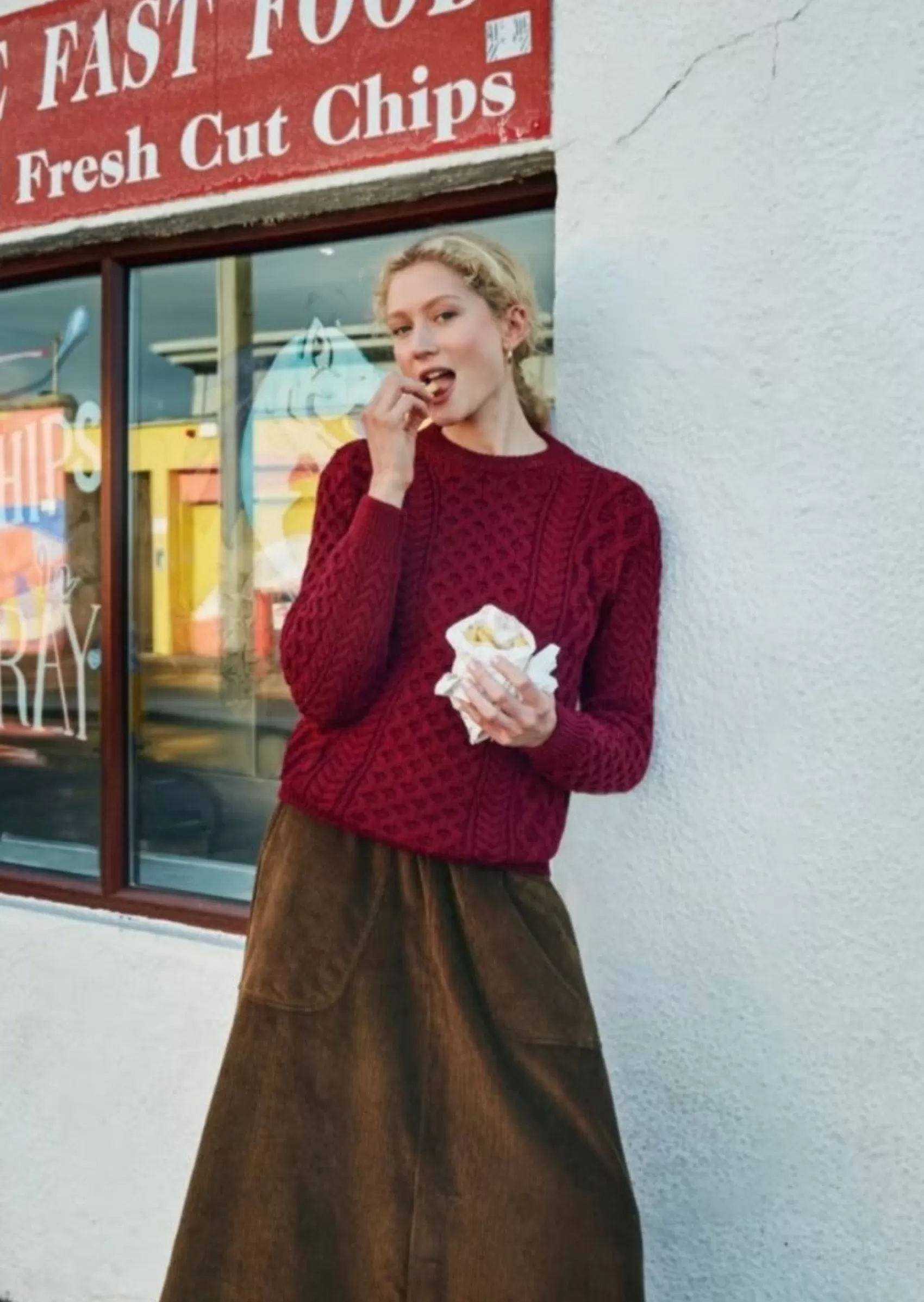 Aran Sweaters^Irelands Eye Knitwear IrelandsEye Women's Aran Sweater | Claret