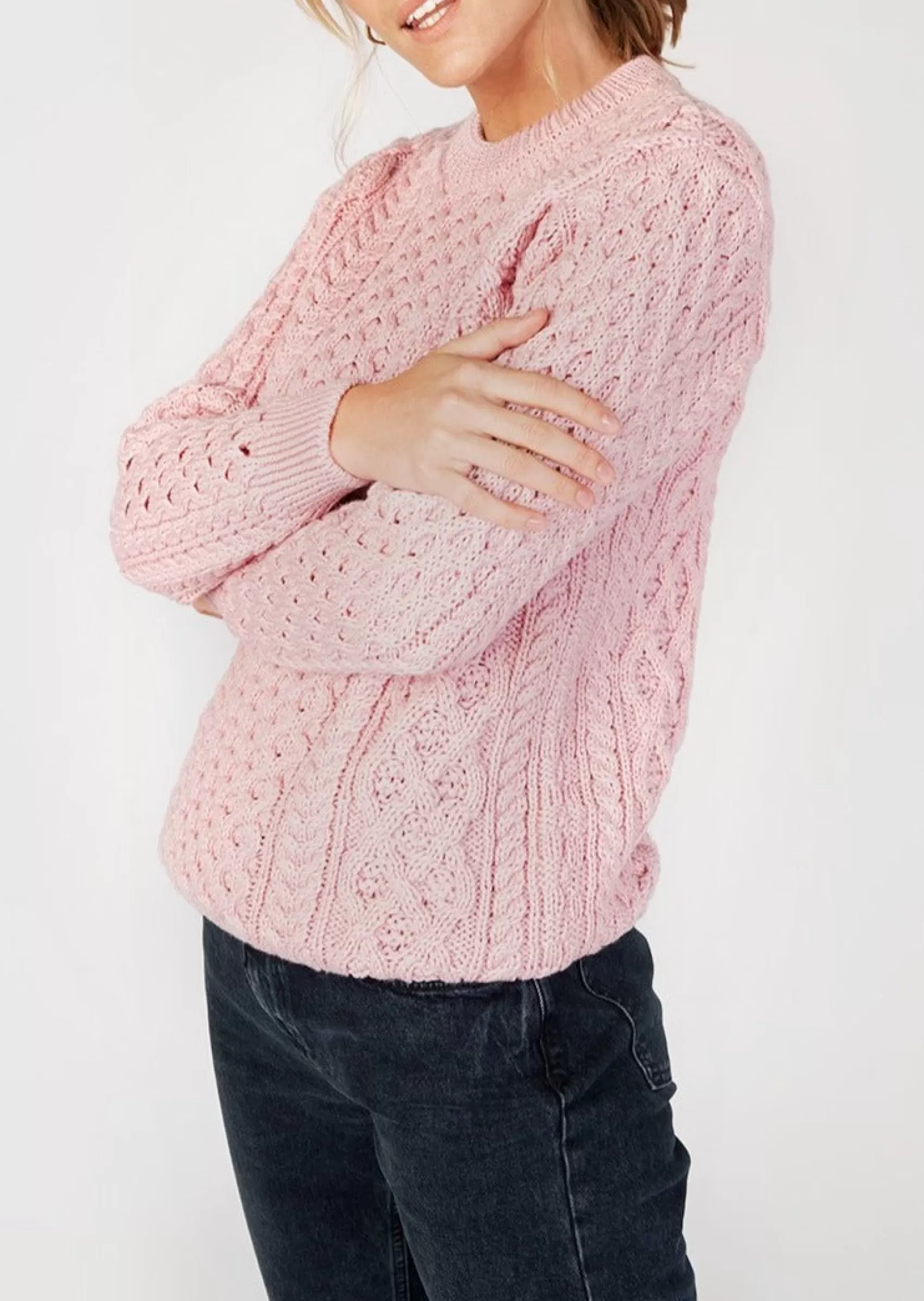 Aran Sweaters^Irelands Eye Knitwear IrelandsEye Women's Aran Sweater | Pink