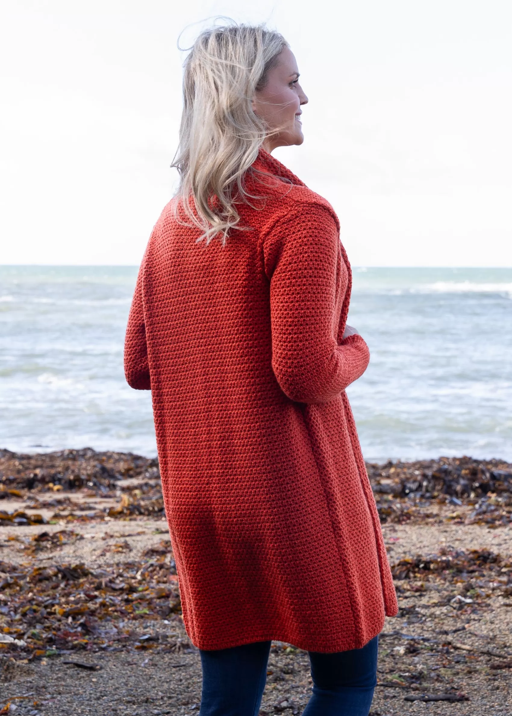 Aran Cardigans^Irelands Eye Knitwear IrelandsEye Women's Kilcoole Coatigan | Orange Marl