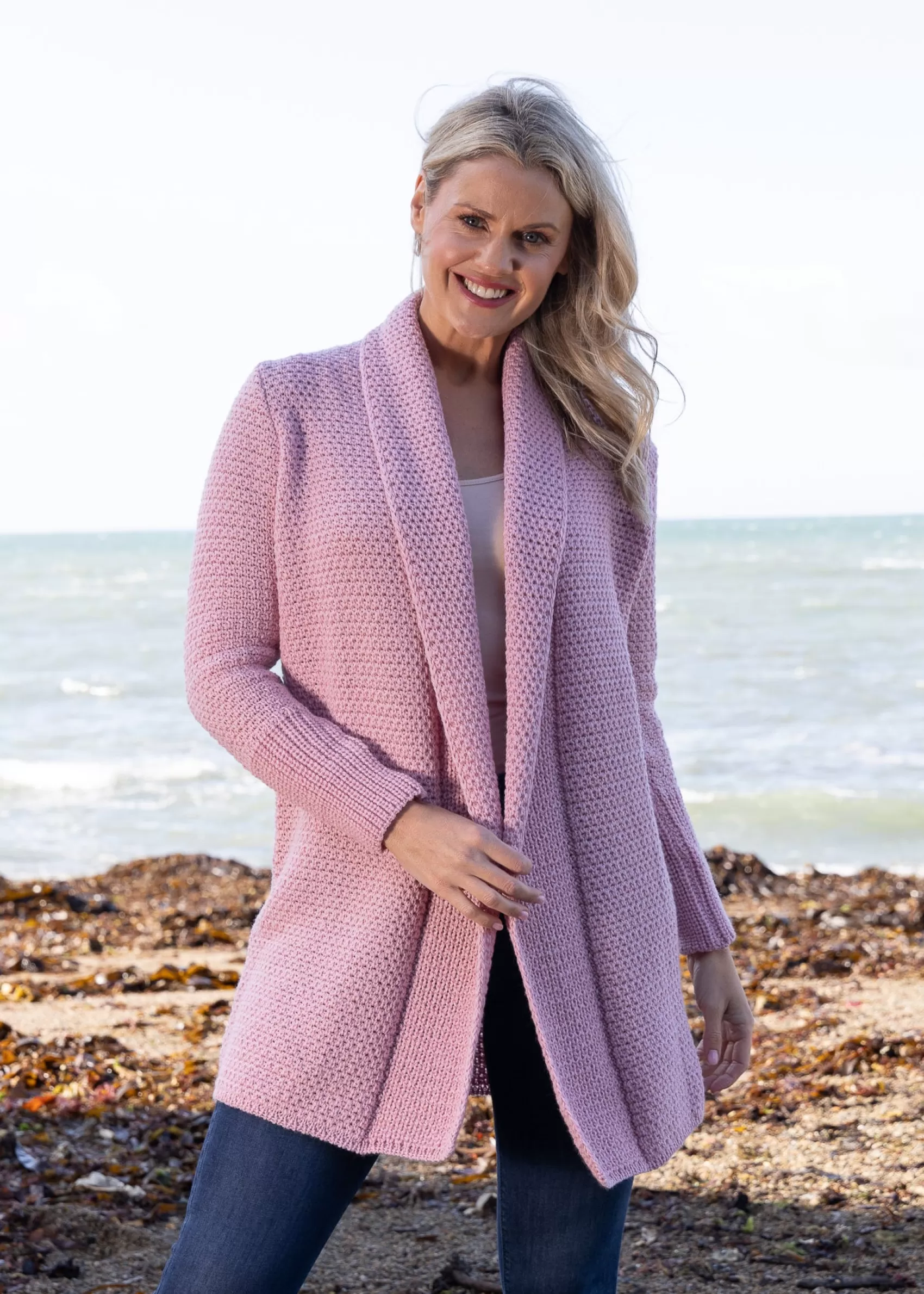 Aran Cardigans^Irelands Eye Knitwear IrelandsEye Women's Kilcoole Coatigan | Pink