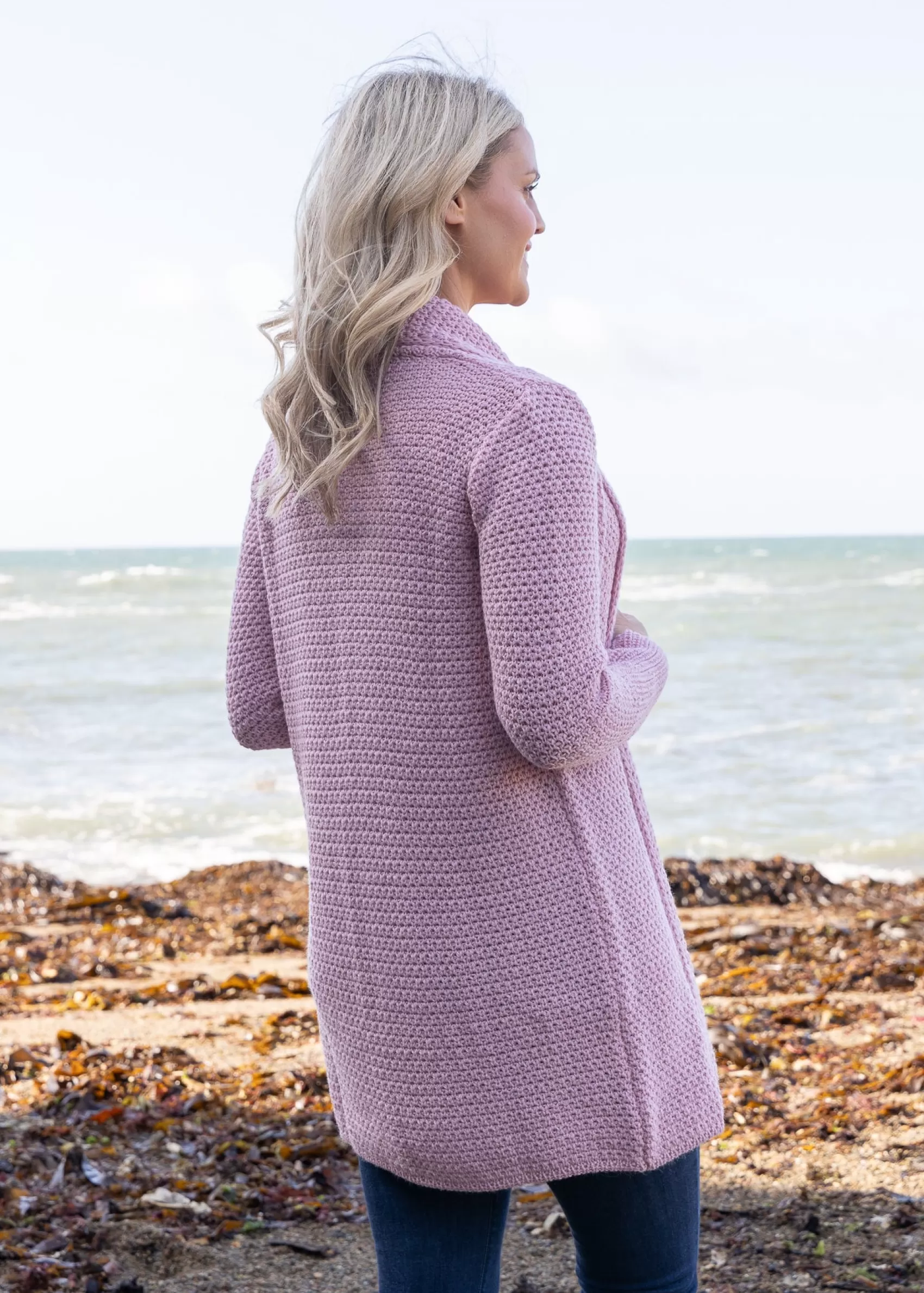 Aran Cardigans^Irelands Eye Knitwear IrelandsEye Women's Kilcoole Coatigan | Pink