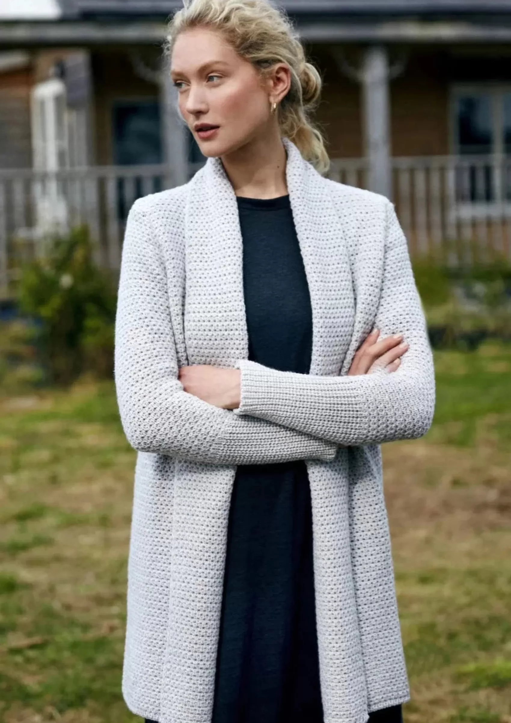 Aran Cardigans^Irelands Eye Knitwear IrelandsEye Women's Kilcoole Coatigan | Silver Marl