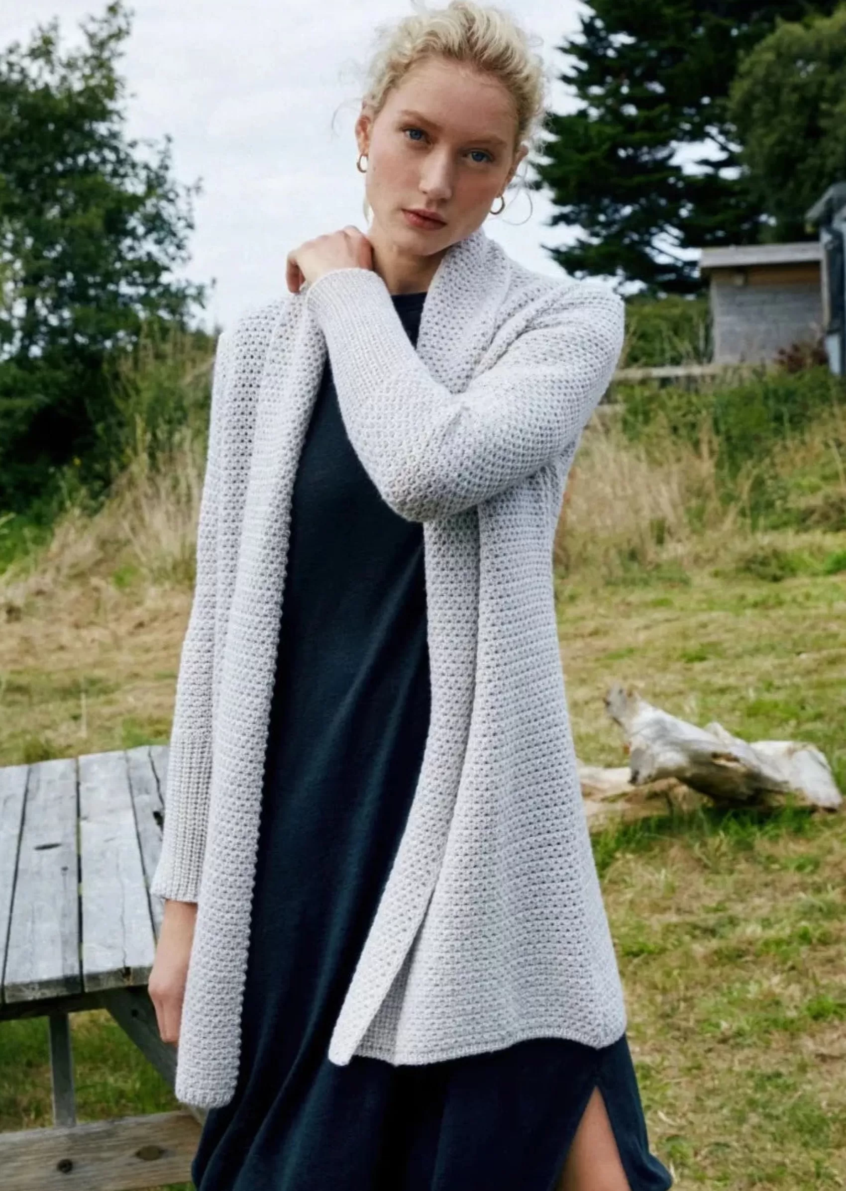 Aran Cardigans^Irelands Eye Knitwear IrelandsEye Women's Kilcoole Coatigan | Silver Marl