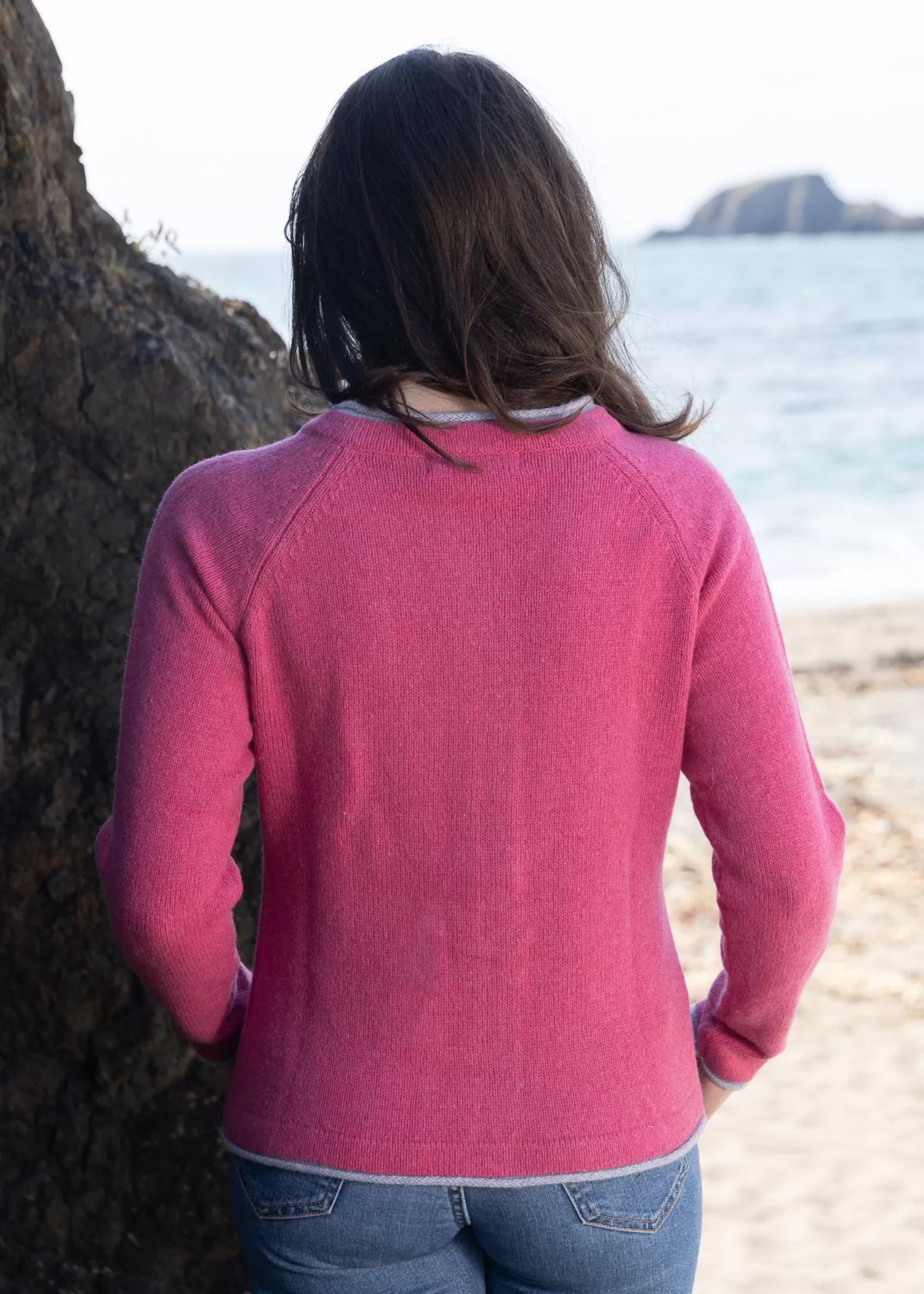 Aran Cardigans^Irelands Eye Knitwear IrelandsEye Women's Killiney Cardigan | Rose Pink