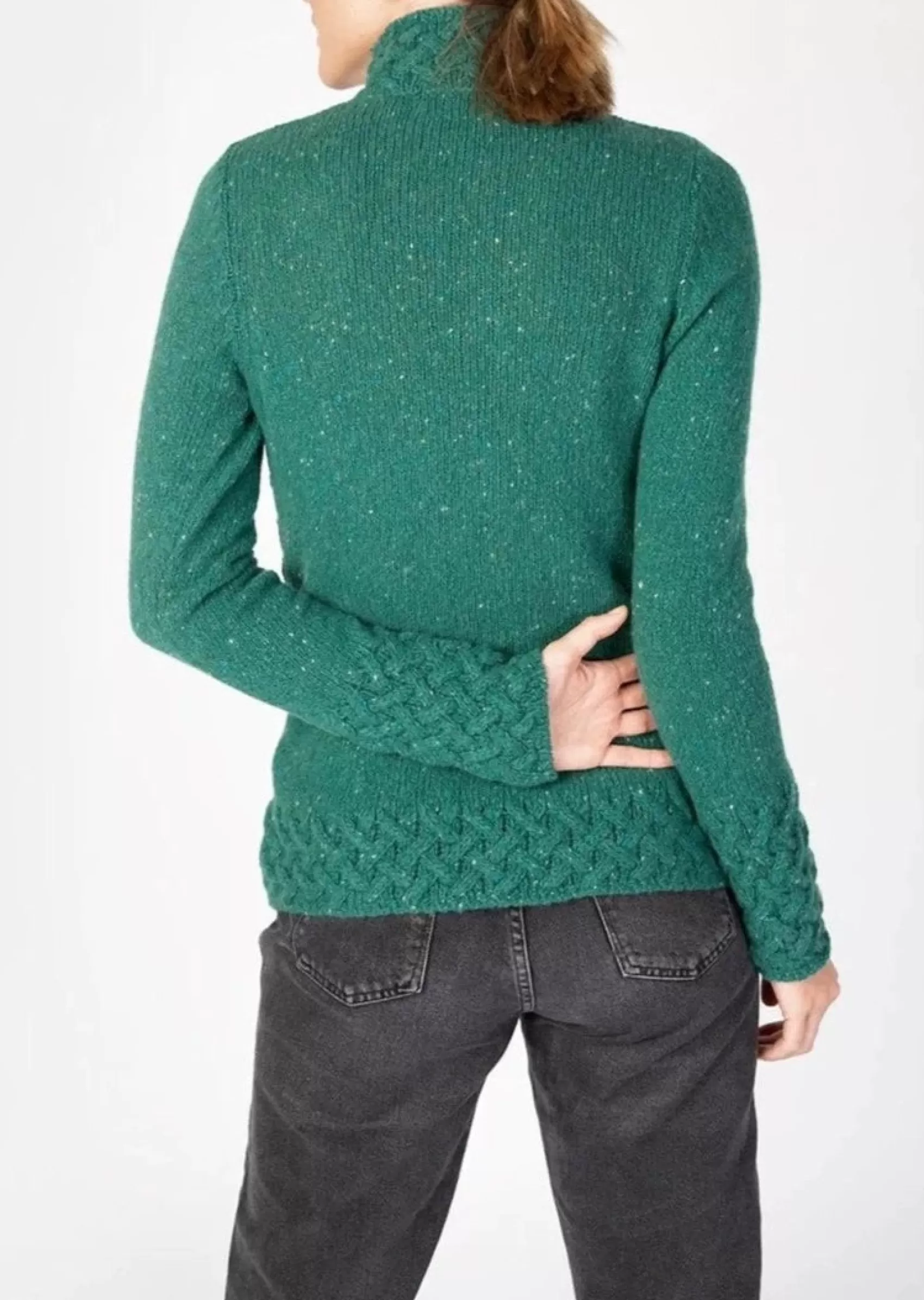 Aran Sweaters^Irelands Eye Knitwear IrelandsEye Women's Trellis Aran Sweater | Green Garden