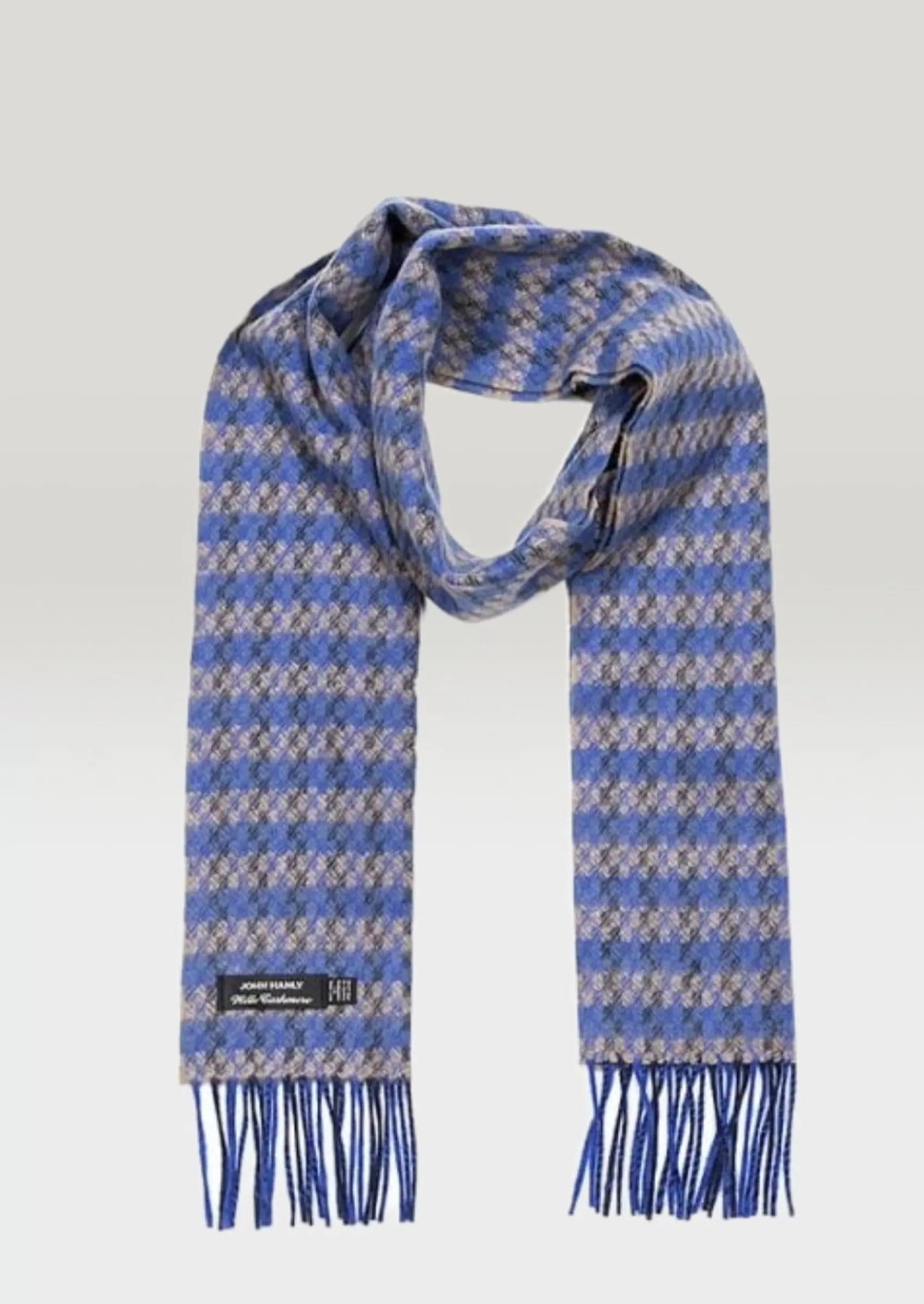 Scarves | Scarves^John Hanly Irish Cashmere Wool Scarf | Blue Beige Check