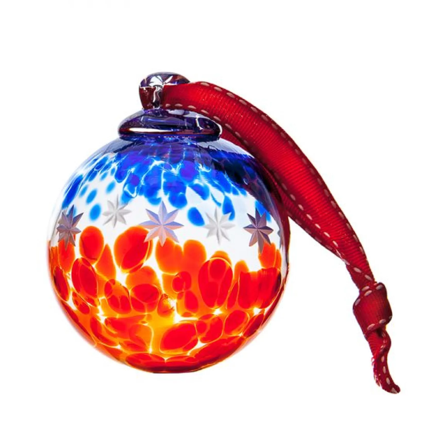 Irish Crystal | Irish Ornaments^Irish Handmade Glass Company Irish Glass Stars & Stripes Bauble