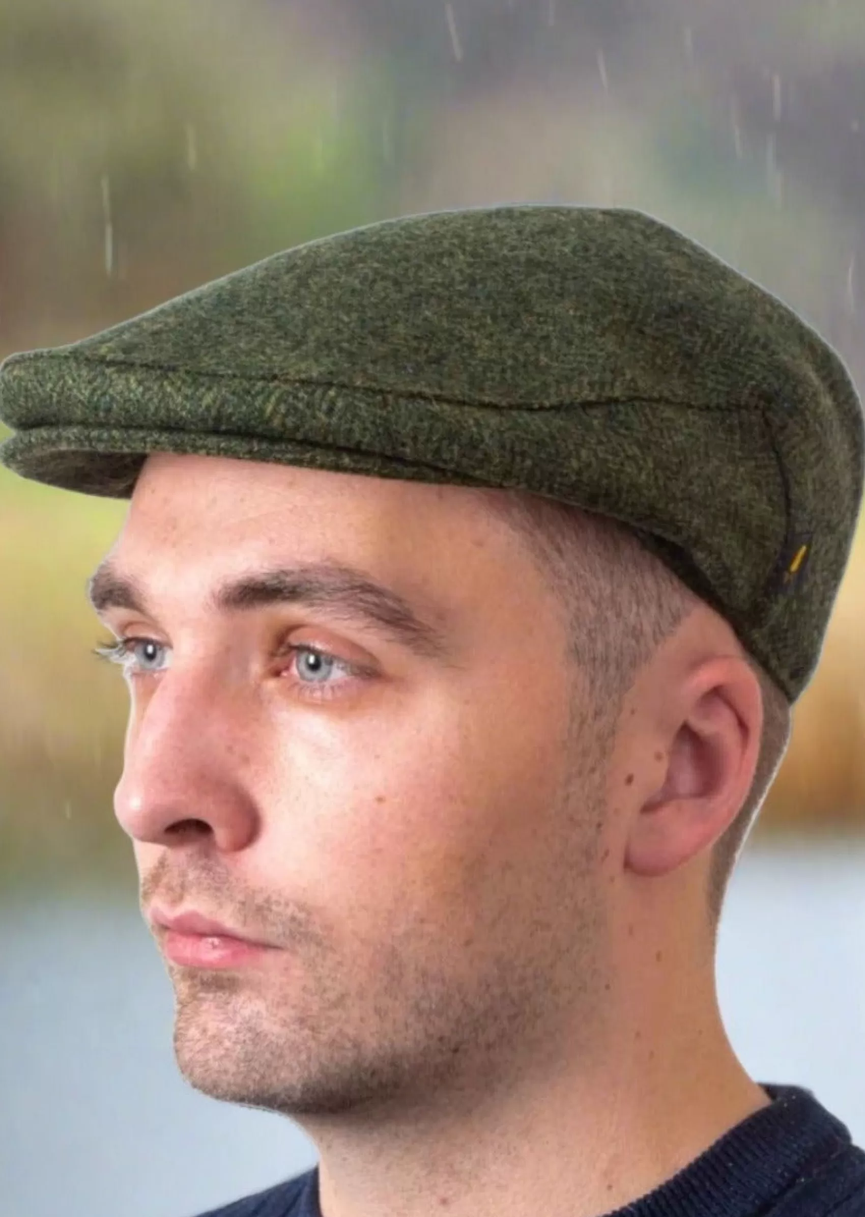 Traditional Hats^Hatman of Ireland Irish Wool Green Flat Cap