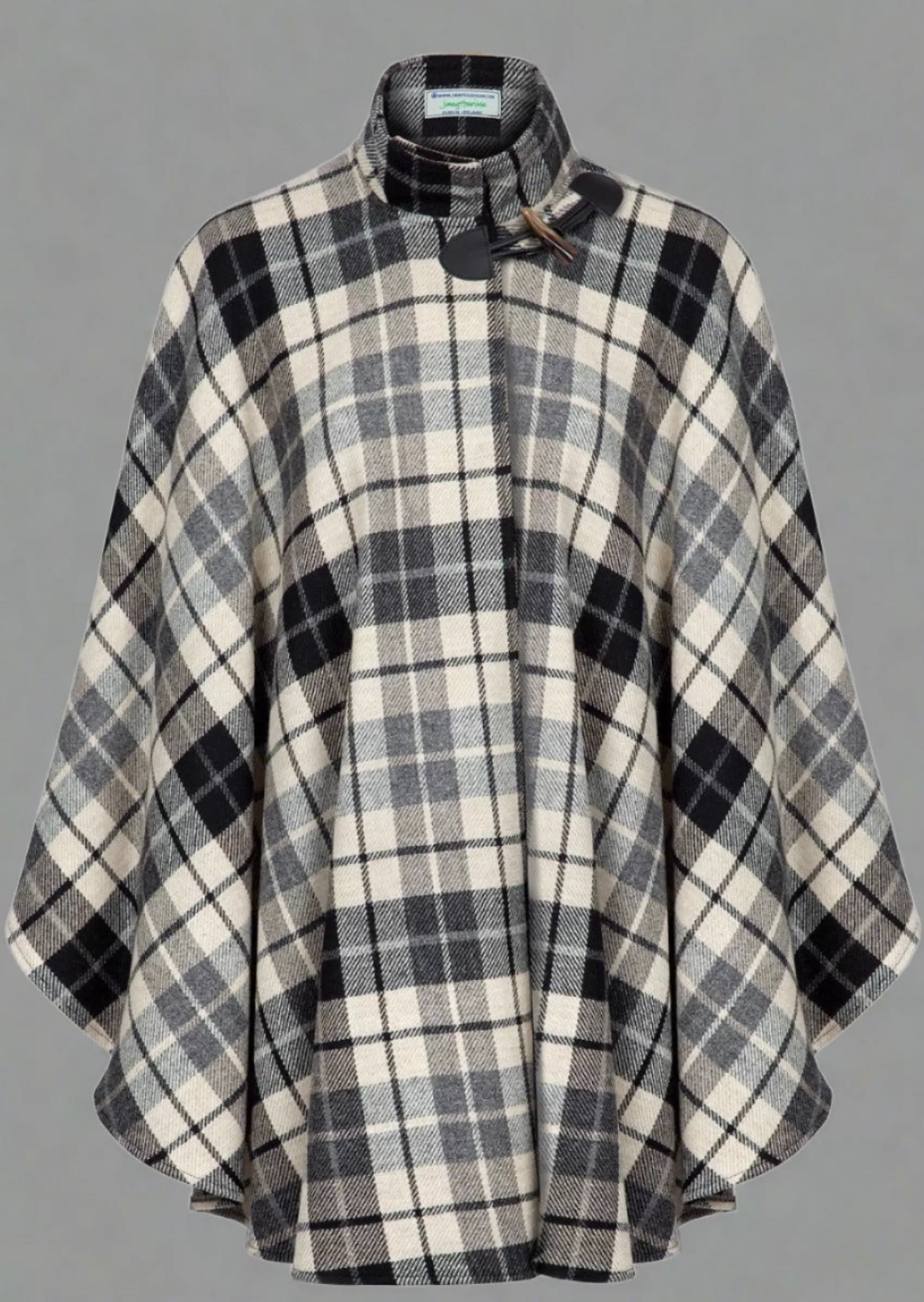 Ponchos / Capes / Shawls^Jimmy Hourihan Irish Cape | Charcoal Check