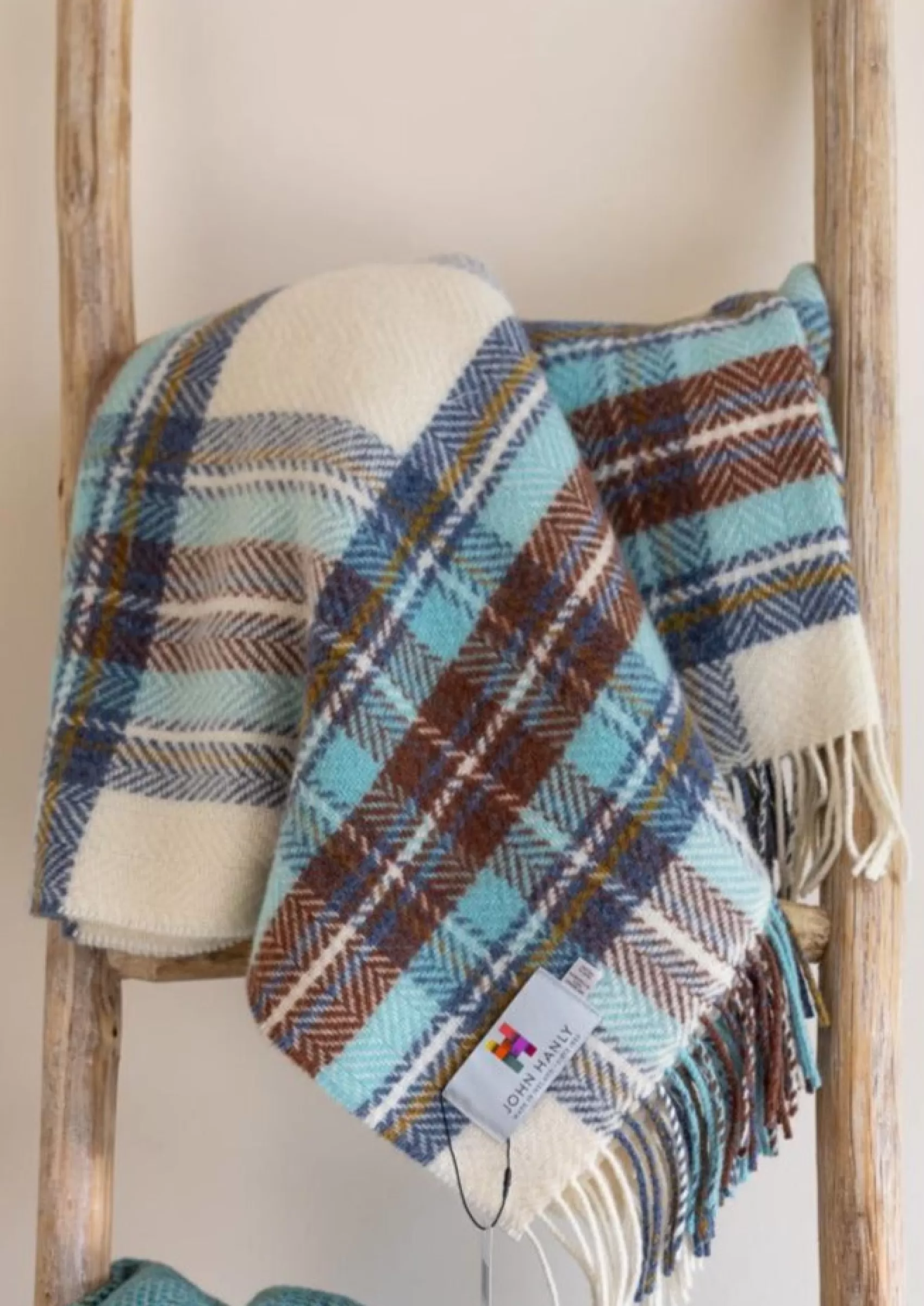 Blankets & Throws | Cashmere Merino Blankets^John Hanly Cashmere Merino Throw | Aqua Rust