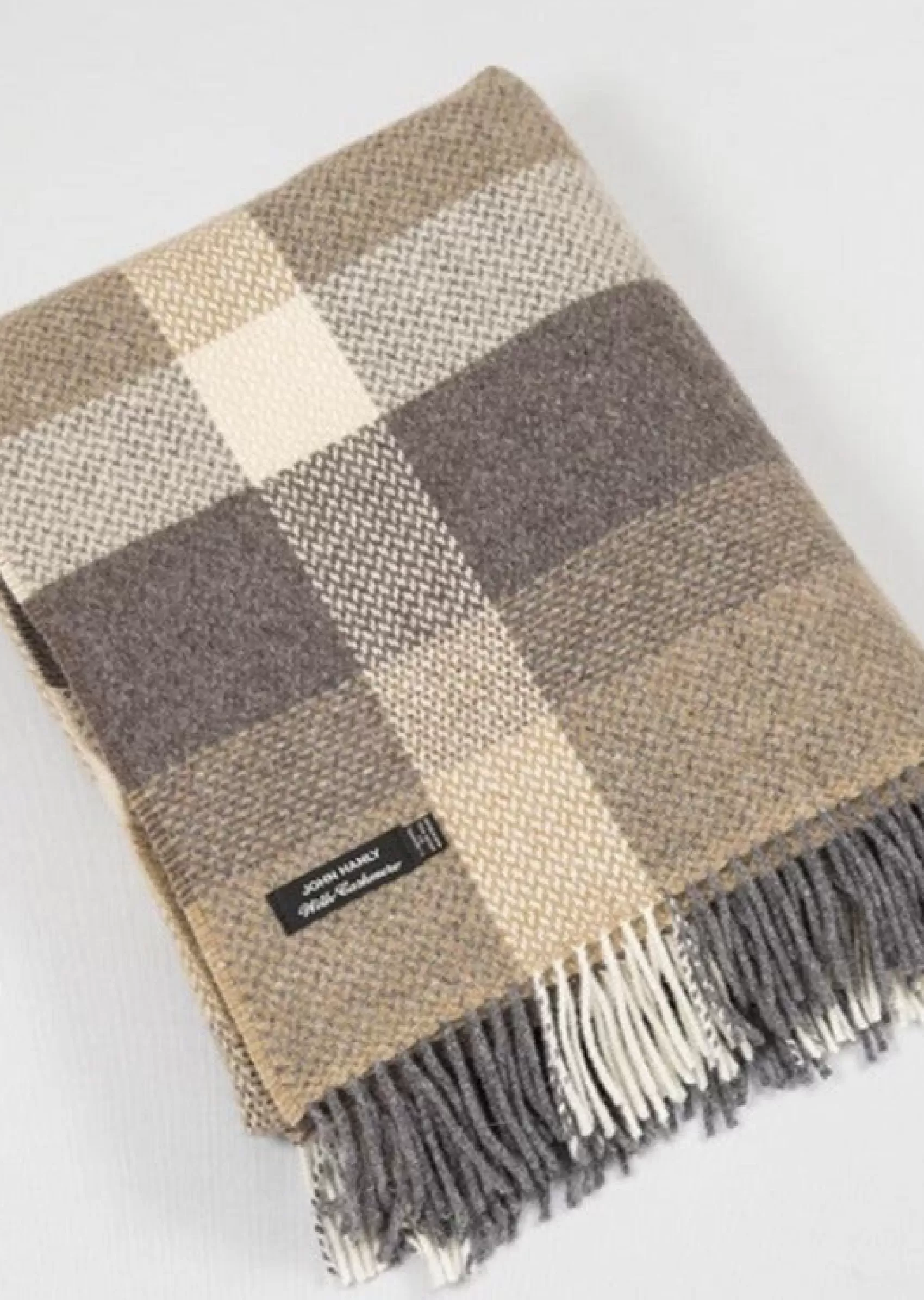 Blankets & Throws | Cashmere Merino Blankets^John Hanly Cashmere Merino Throw - Cream Charcoal