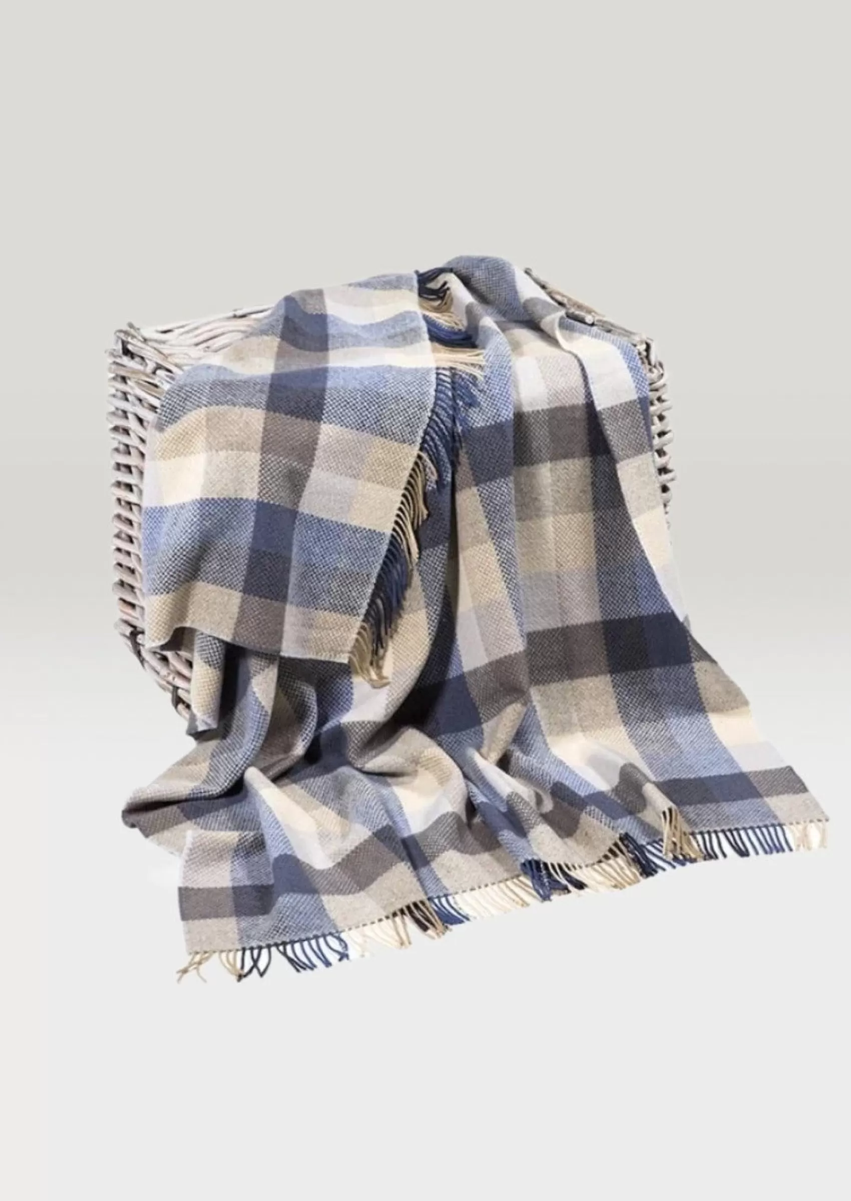 Blankets & Throws | Cashmere Merino Blankets^John Hanly Cashmere Merino Throw | Denim Cream