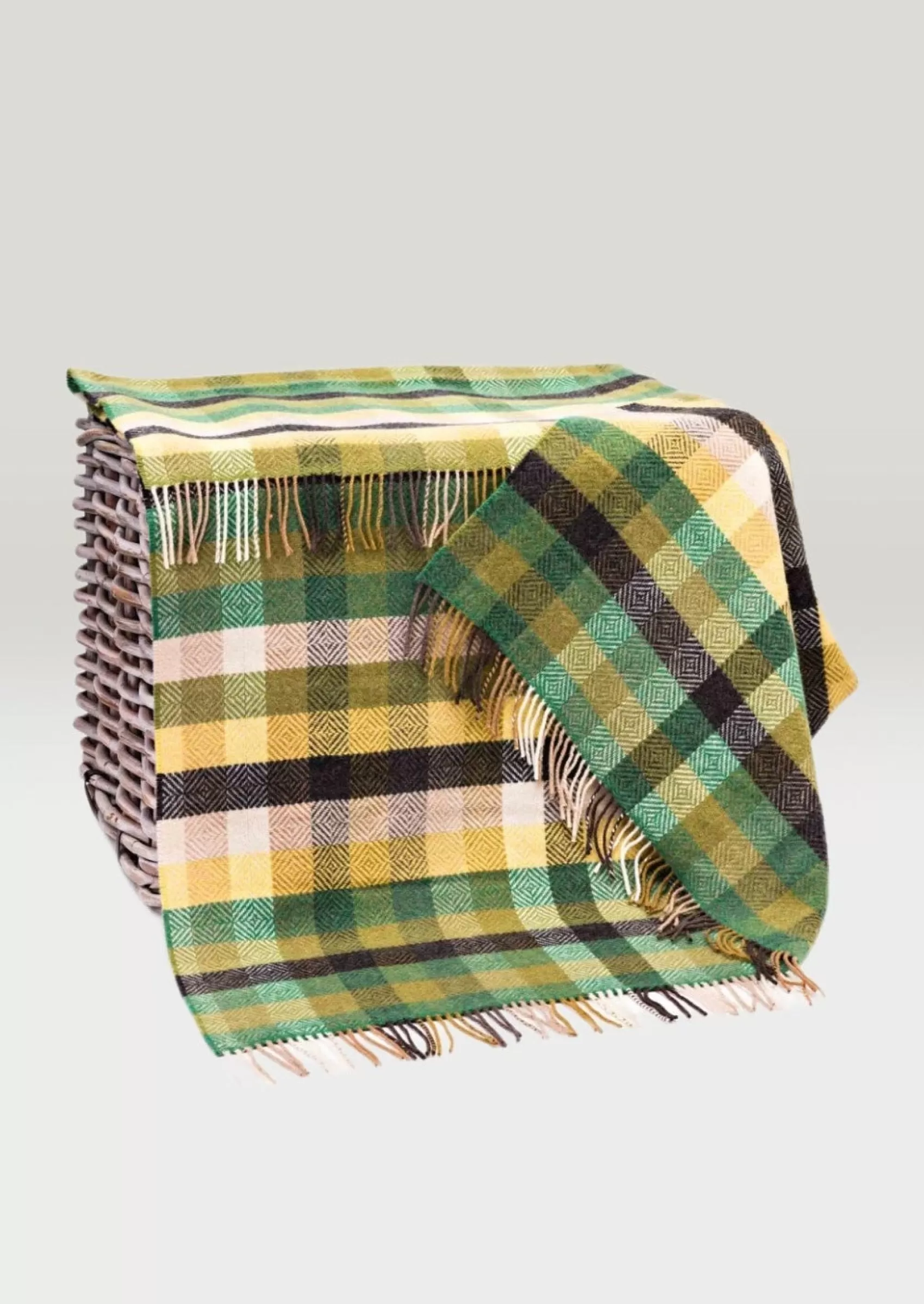 Blankets & Throws | Cashmere Merino Blankets^John Hanly Cashmere Merino Throw - Green Weave