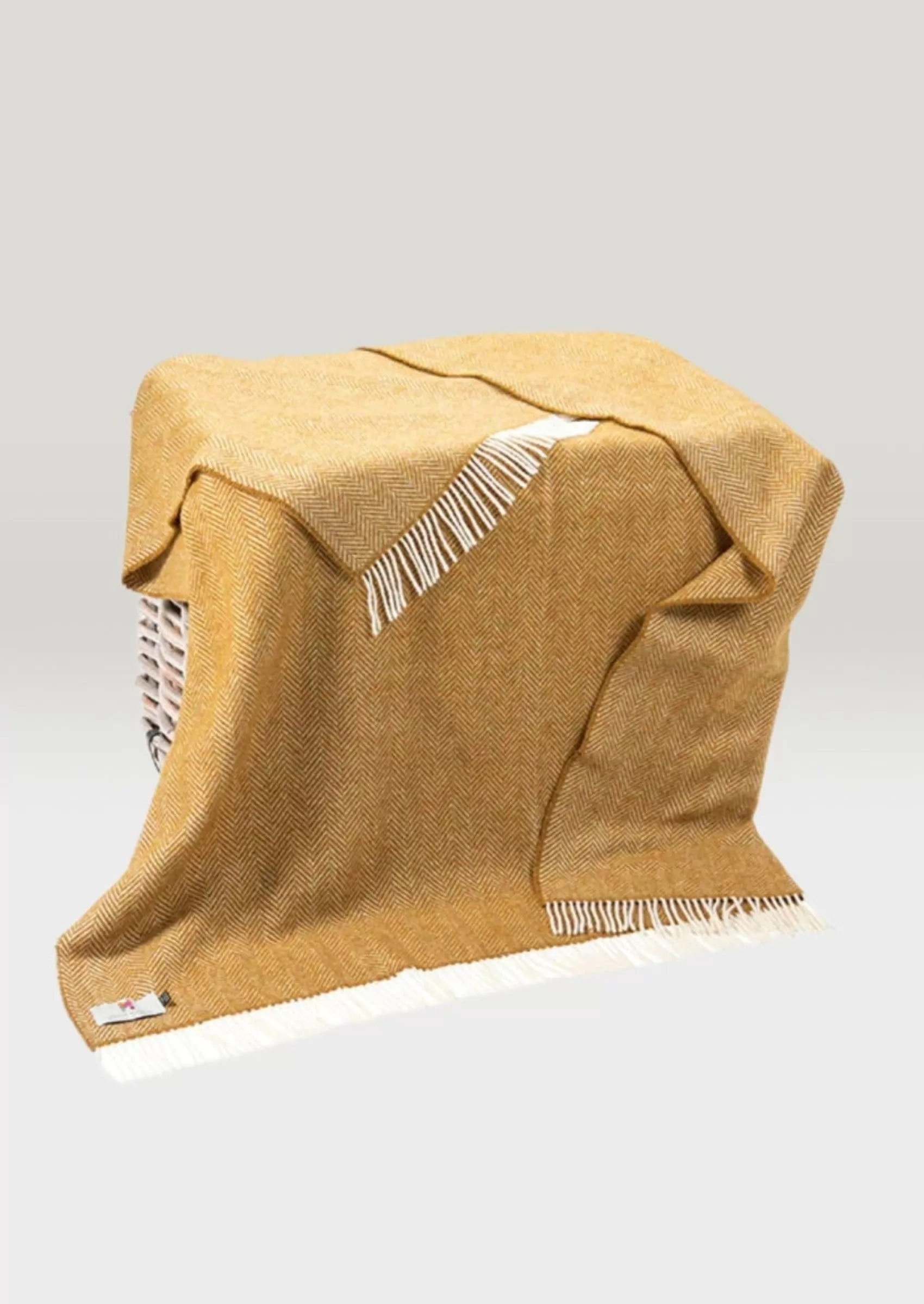 Blankets & Throws | Cashmere Merino Blankets^John Hanly Cashmere Merino Throw - Mustard