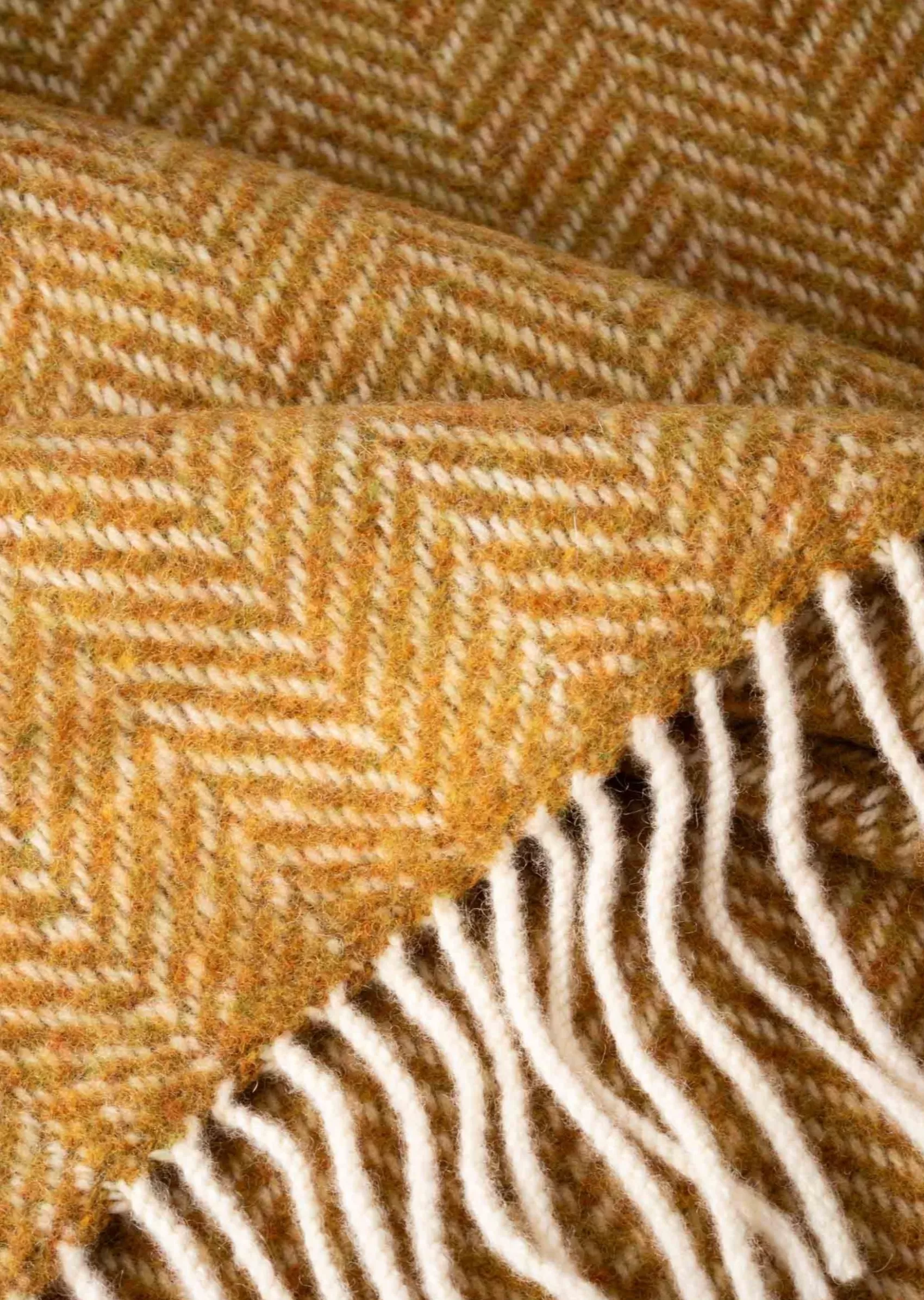 Blankets & Throws | Cashmere Merino Blankets^John Hanly Cashmere Merino Throw - Mustard