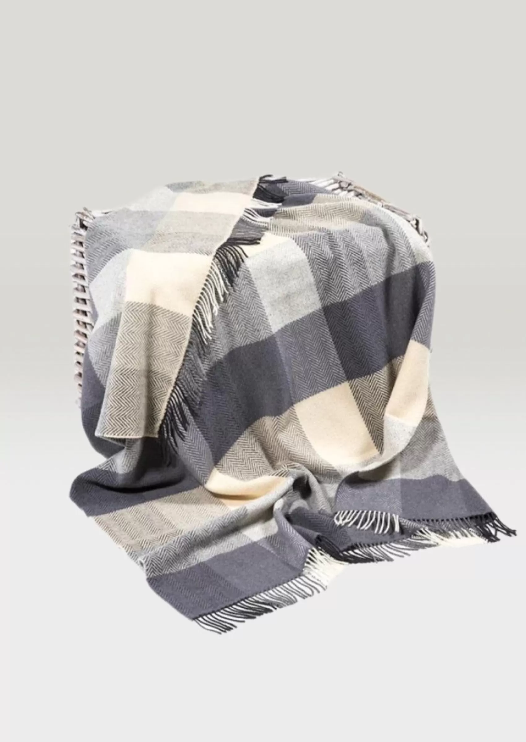 Blankets & Throws | Cashmere Merino Blankets^John Hanly Cashmere Merino Throw | White Grey