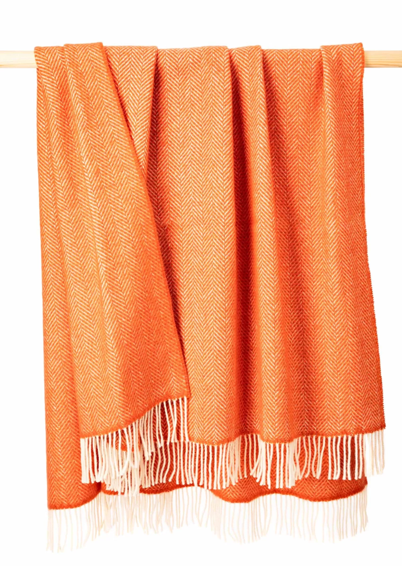 Blankets & Throws | Cashmere Merino Blankets^John Hanly Cashmere Throw | Orange Bronze