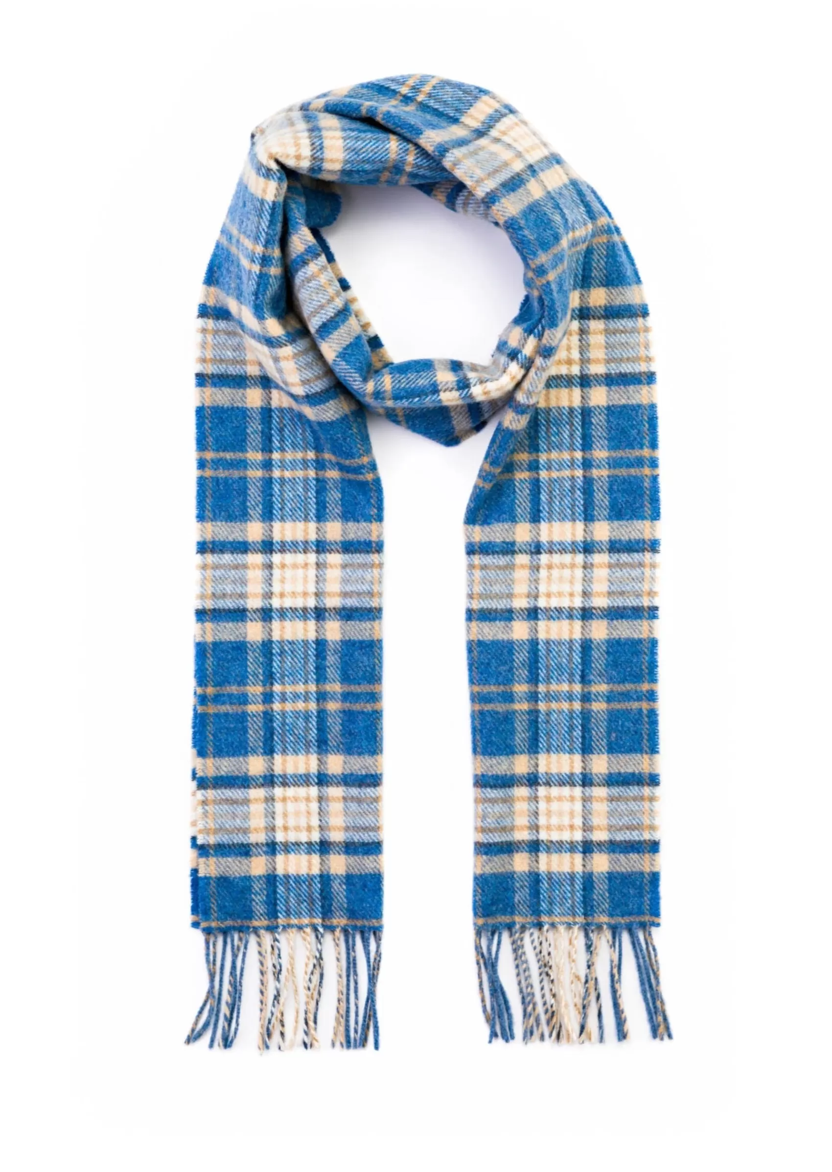 Scarves^John Hanly Check Scarf | Blue Beige