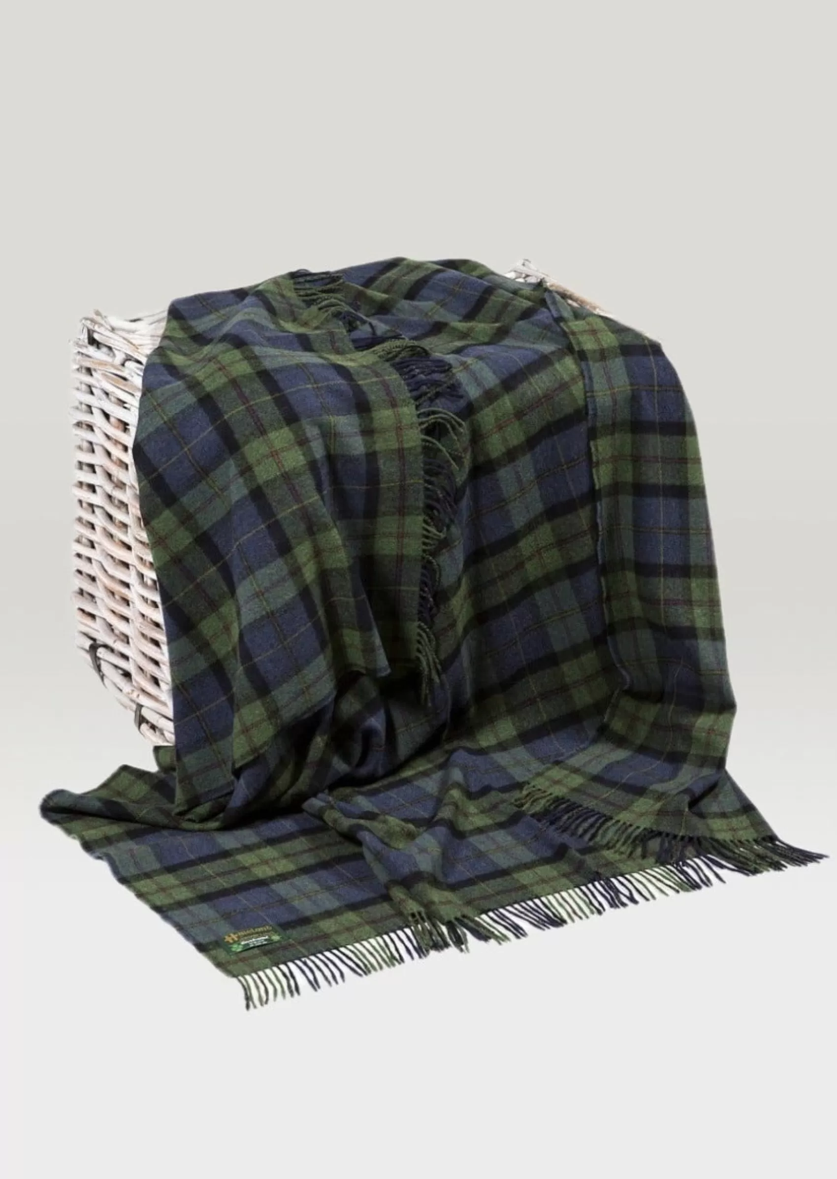 Blankets & Throws | Lambswool Blankets^John Hanly Lambswool Blanket | Navy Green