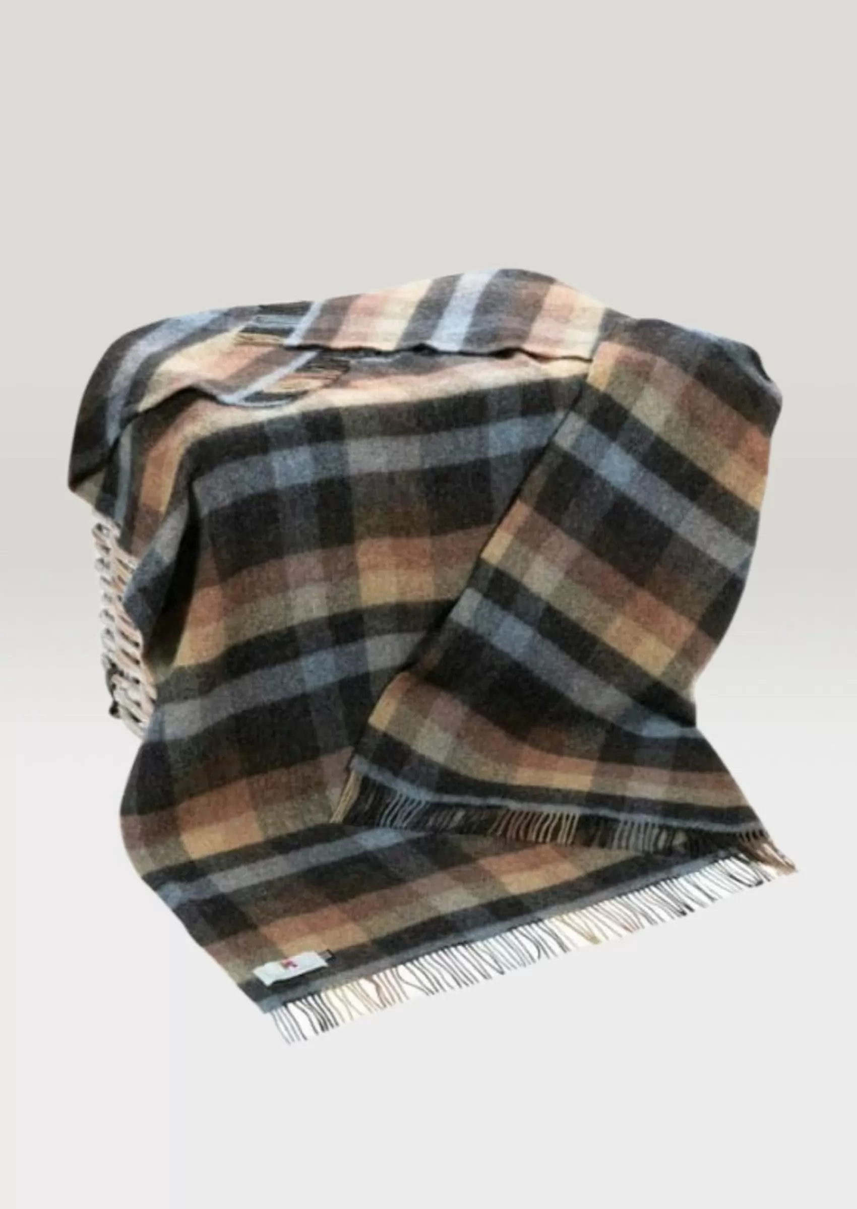 Blankets & Throws | Wool Blankets^John Hanly Large Brown Charcoal Plaid Blanket