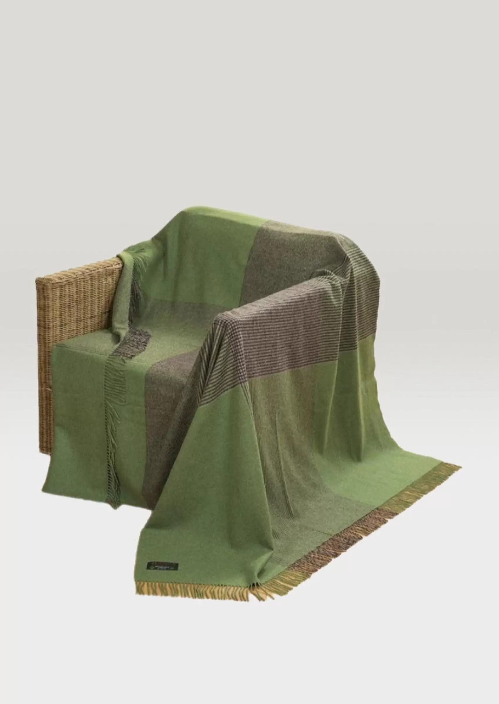 Blankets & Throws | Lambswool Blankets^John Hanly Large Green Gray Blanket