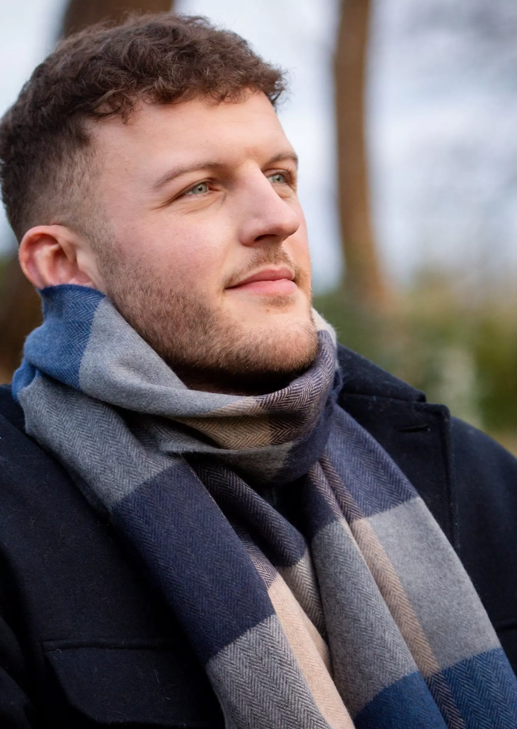 Scarves^John Hanly Merino Scarf | Blue Navy Sand