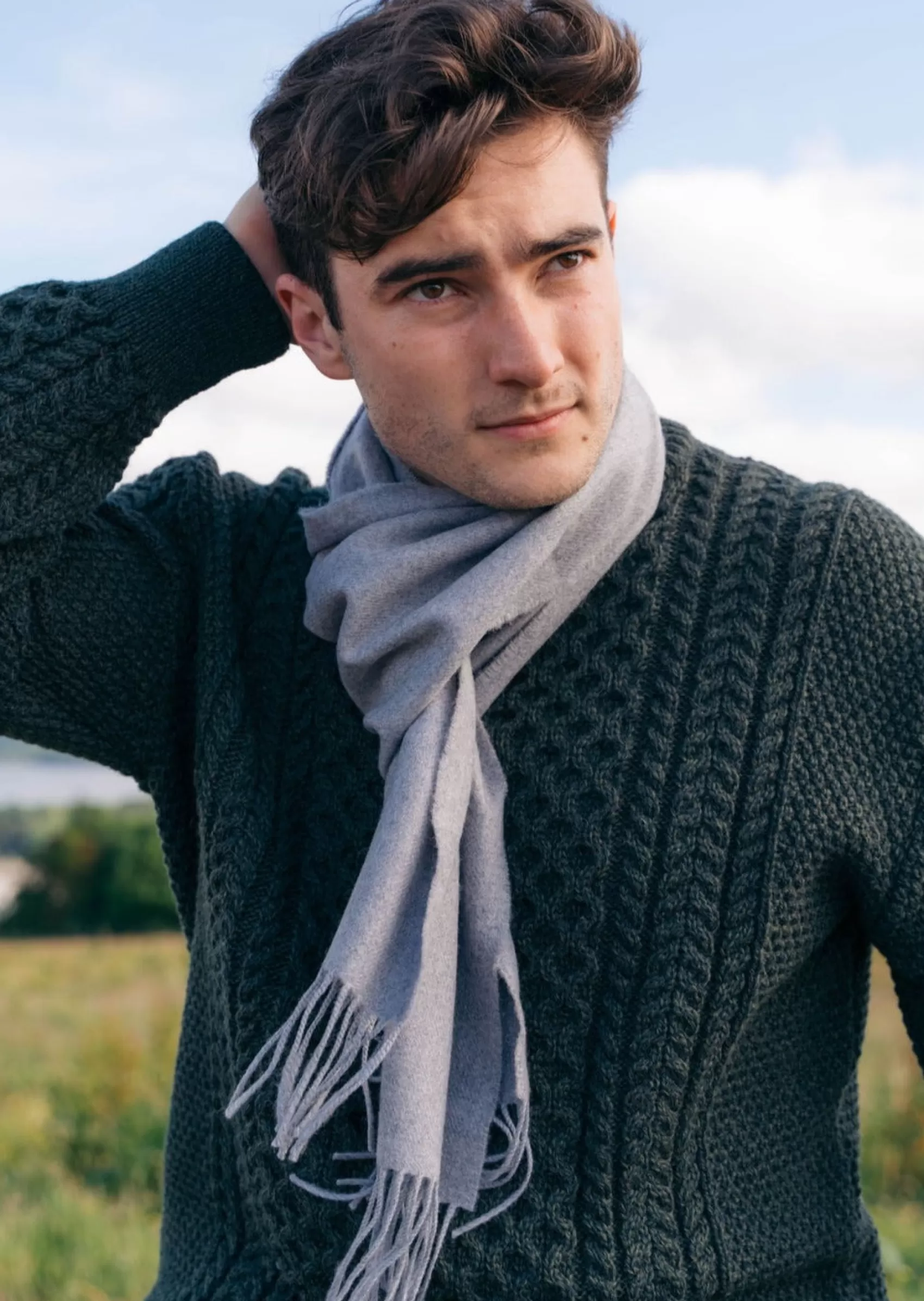 Scarves^John Hanly Merino Scarf | Grey