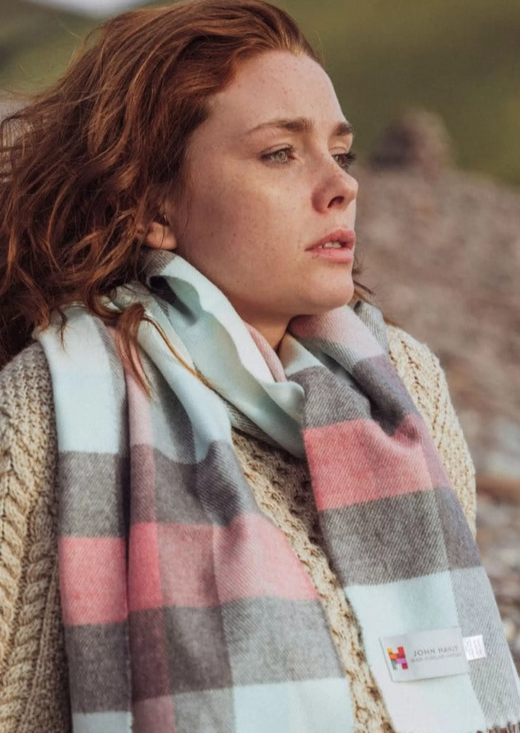 Scarves^John Hanly Merino Scarf | Pink Aqua