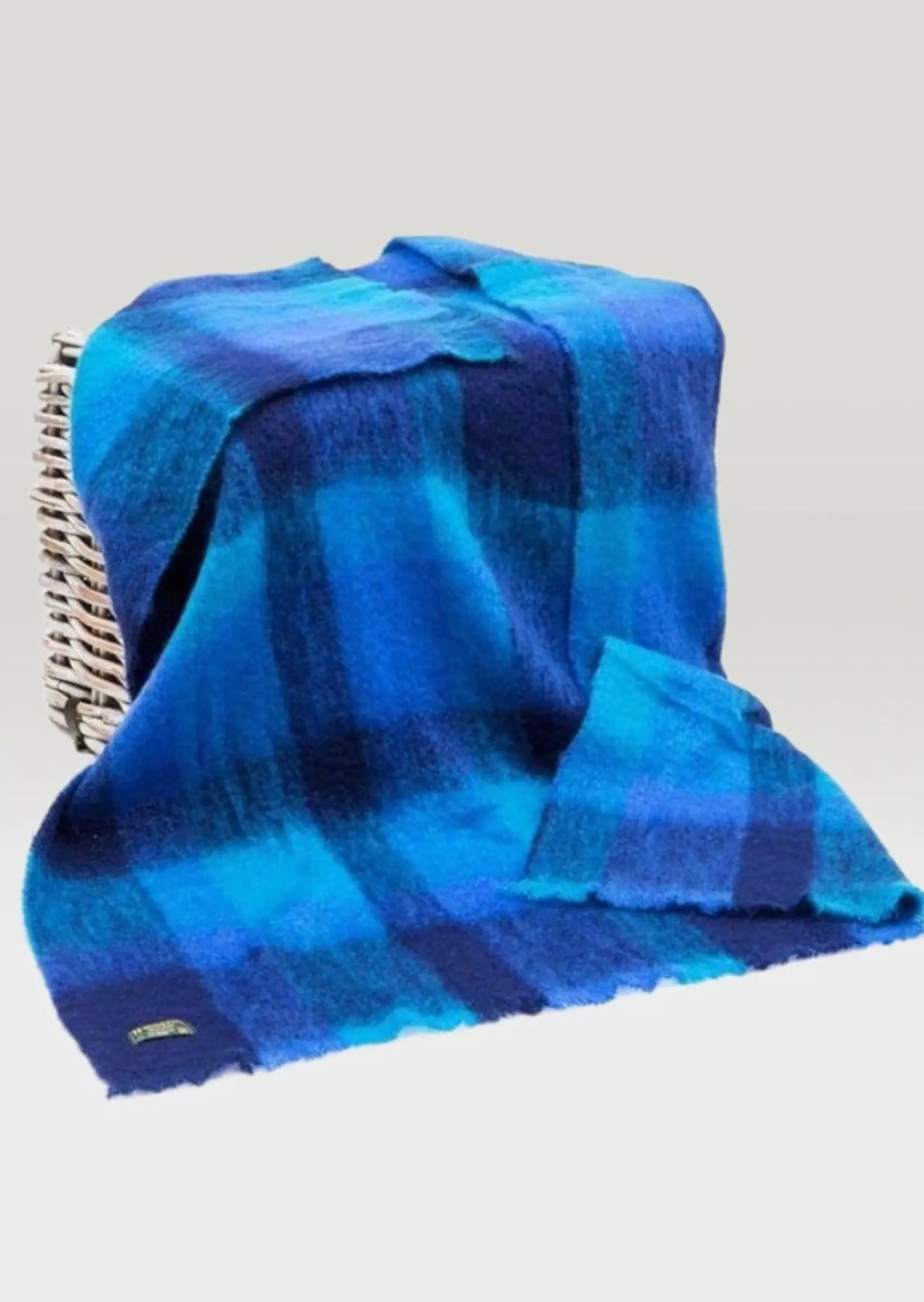 Blankets & Throws | Mohair Blankets^John Hanly Mohair Throw | Navy Blue Aqua