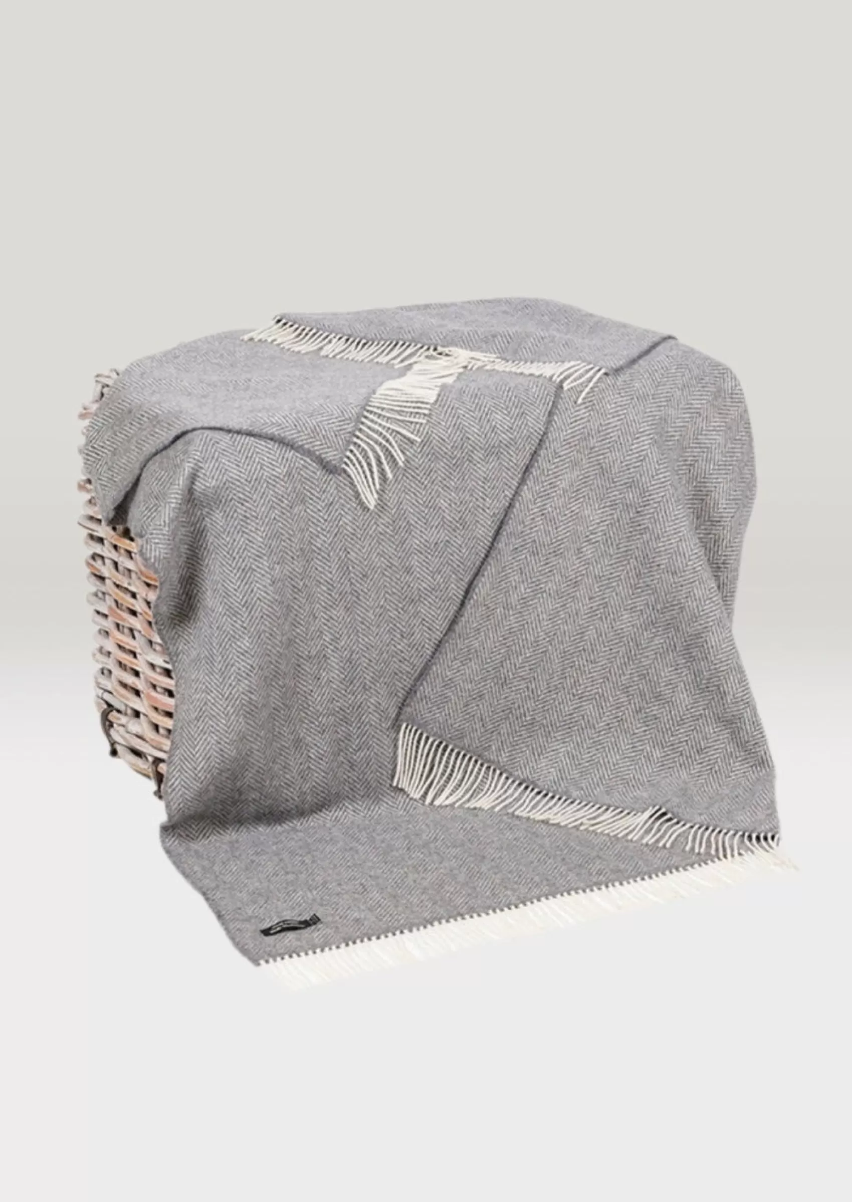 Blankets & Throws | Cashmere Merino Blankets^John Hanly Oversized Cashmere Throw - Grey Herringbone