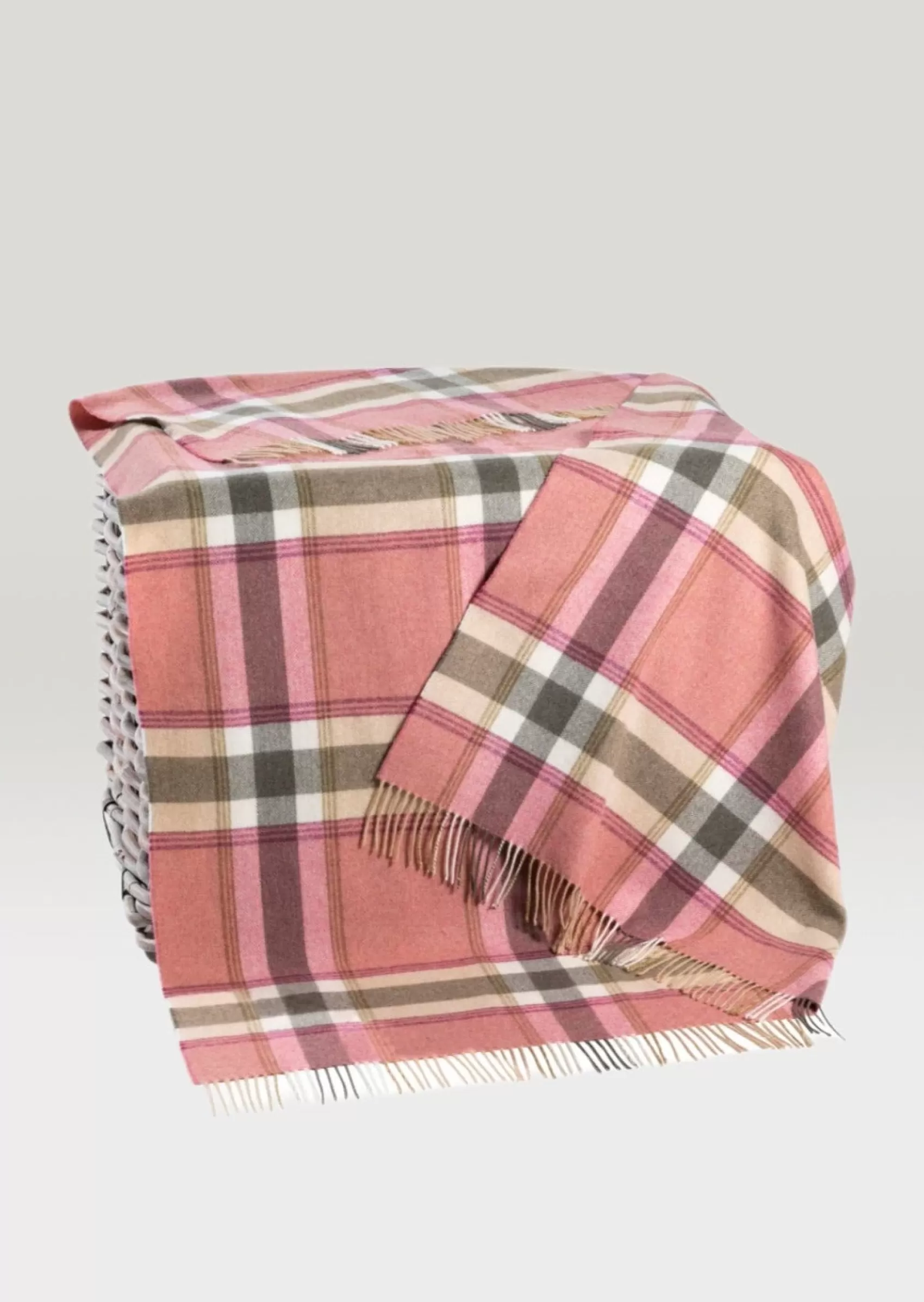 Blankets & Throws | Lambswool Blankets^John Hanly Pink Beige Loden Throw