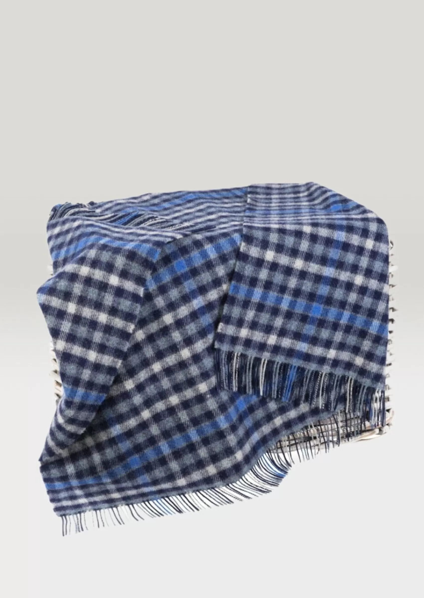 Blankets & Throws | Wool Blankets^John Hanly Wool Blanket | Blue Small Block Check