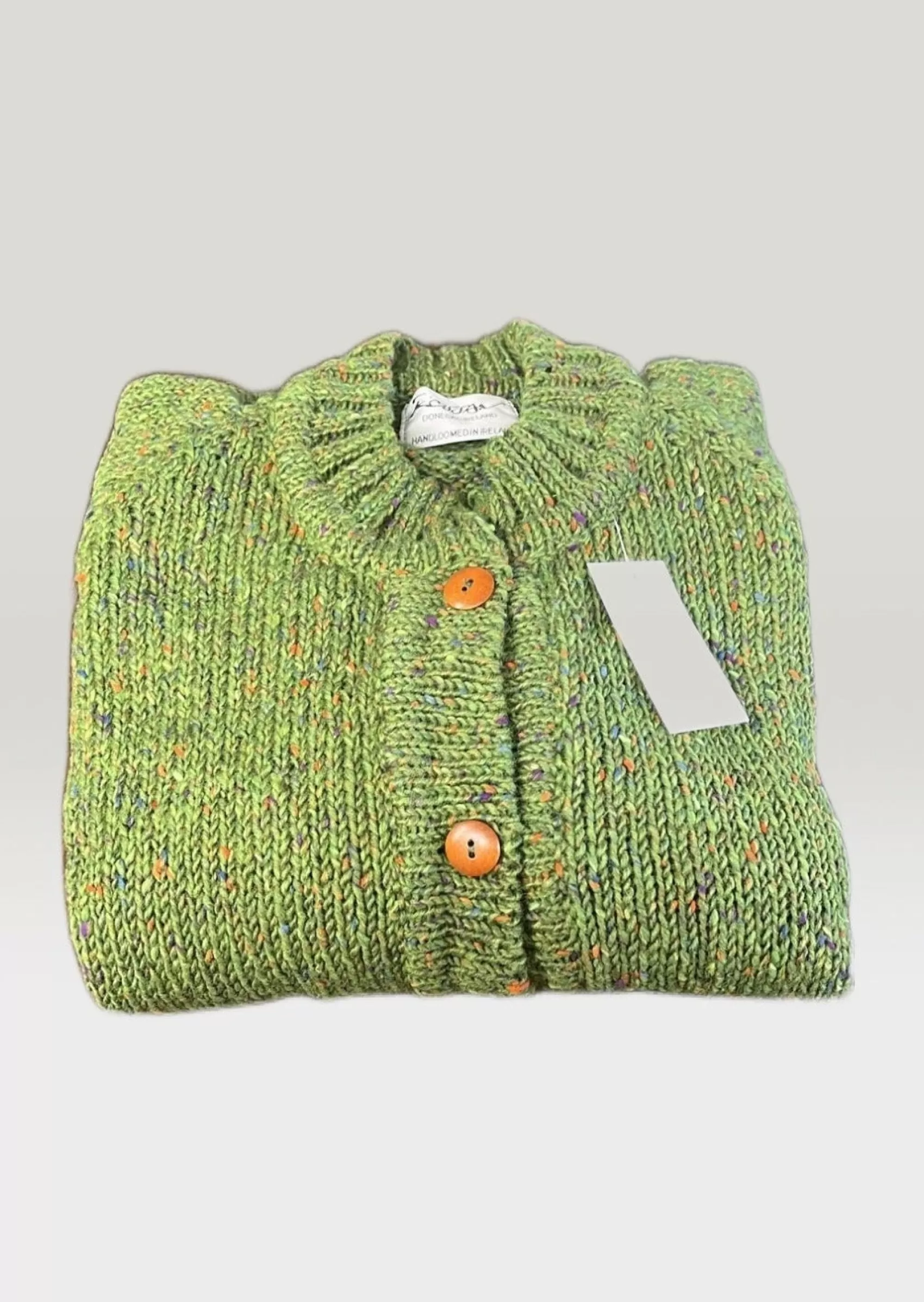 Aran Sweaters | Aran Cardigans^Rossan Knitwear Ladies 4 Button Donegal Wool Cardigan | Green