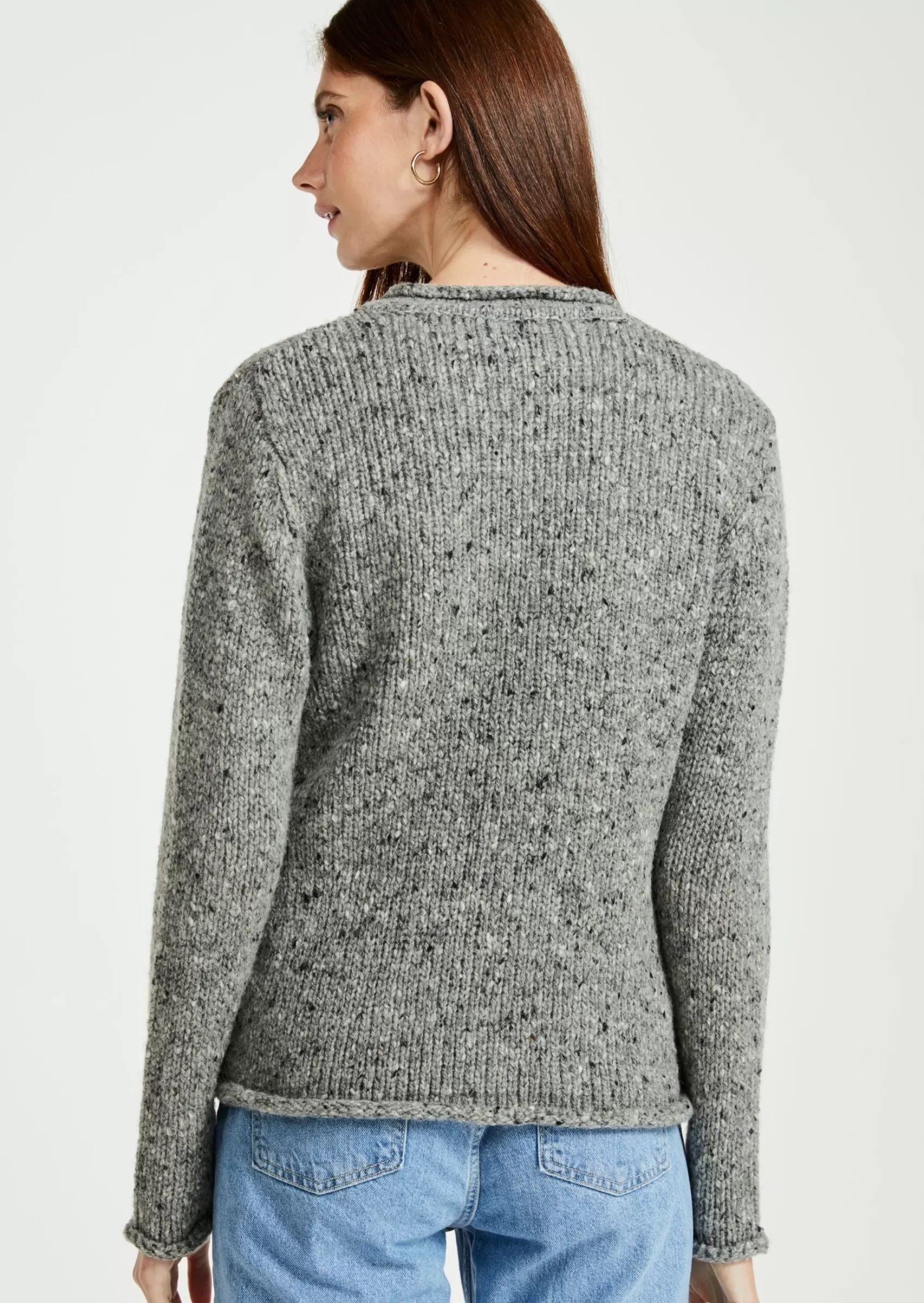 Aran Sweaters | Aran Cardigans^Aran Woollen Mills Ladies Donegal Wool Cardigan | Grey