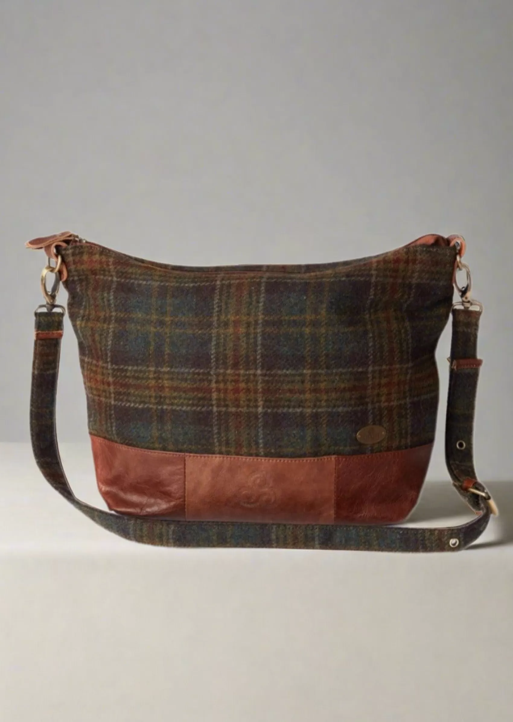 Tweed & Leather Bags^Aran Woollen Mills Leather Aran Tweed Bag | Clearance