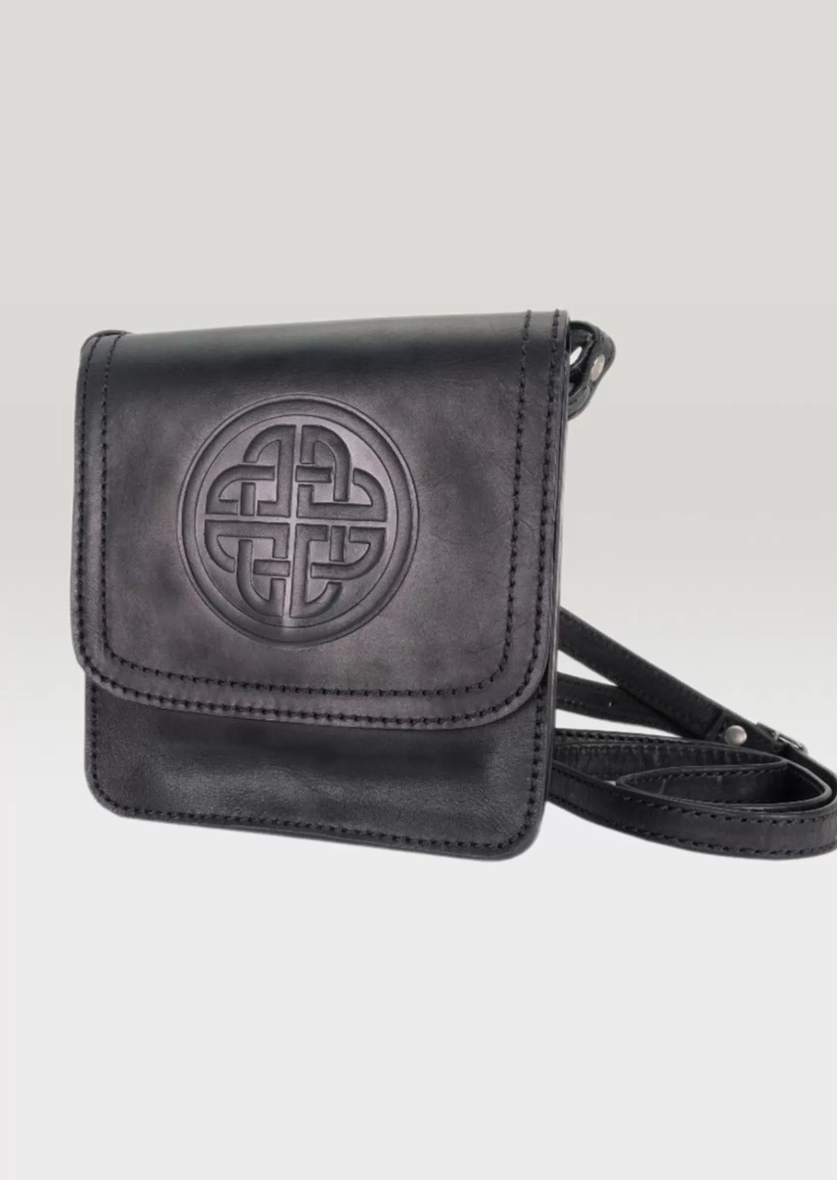 Tweed & Leather Bags^Lee River Leather Lee River Morrigan Celtic Shoulder Bag | Black