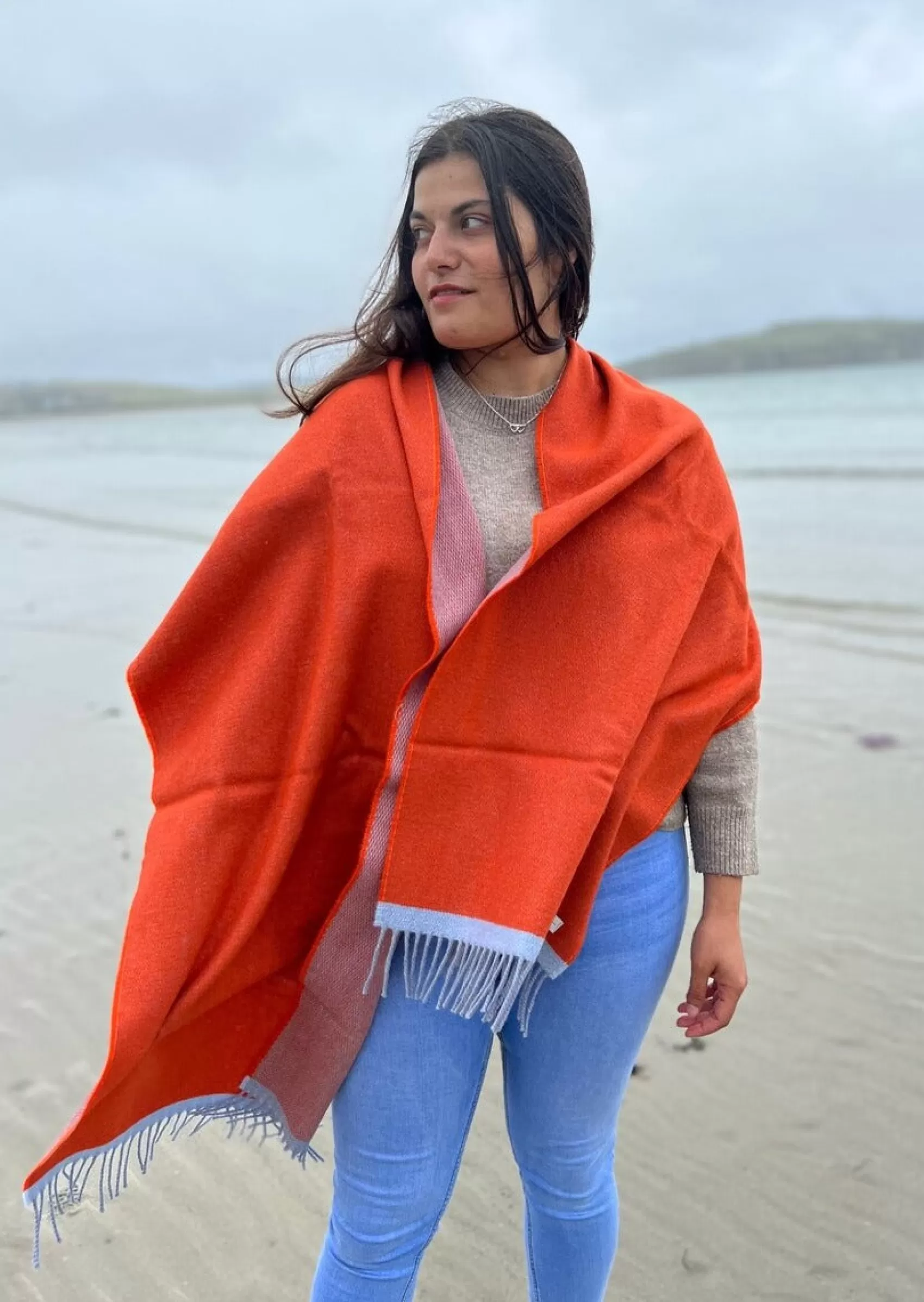 Scarves^Mcnutt Of Donegal McNutt Cashmere Wrap | Nectarine Reversible