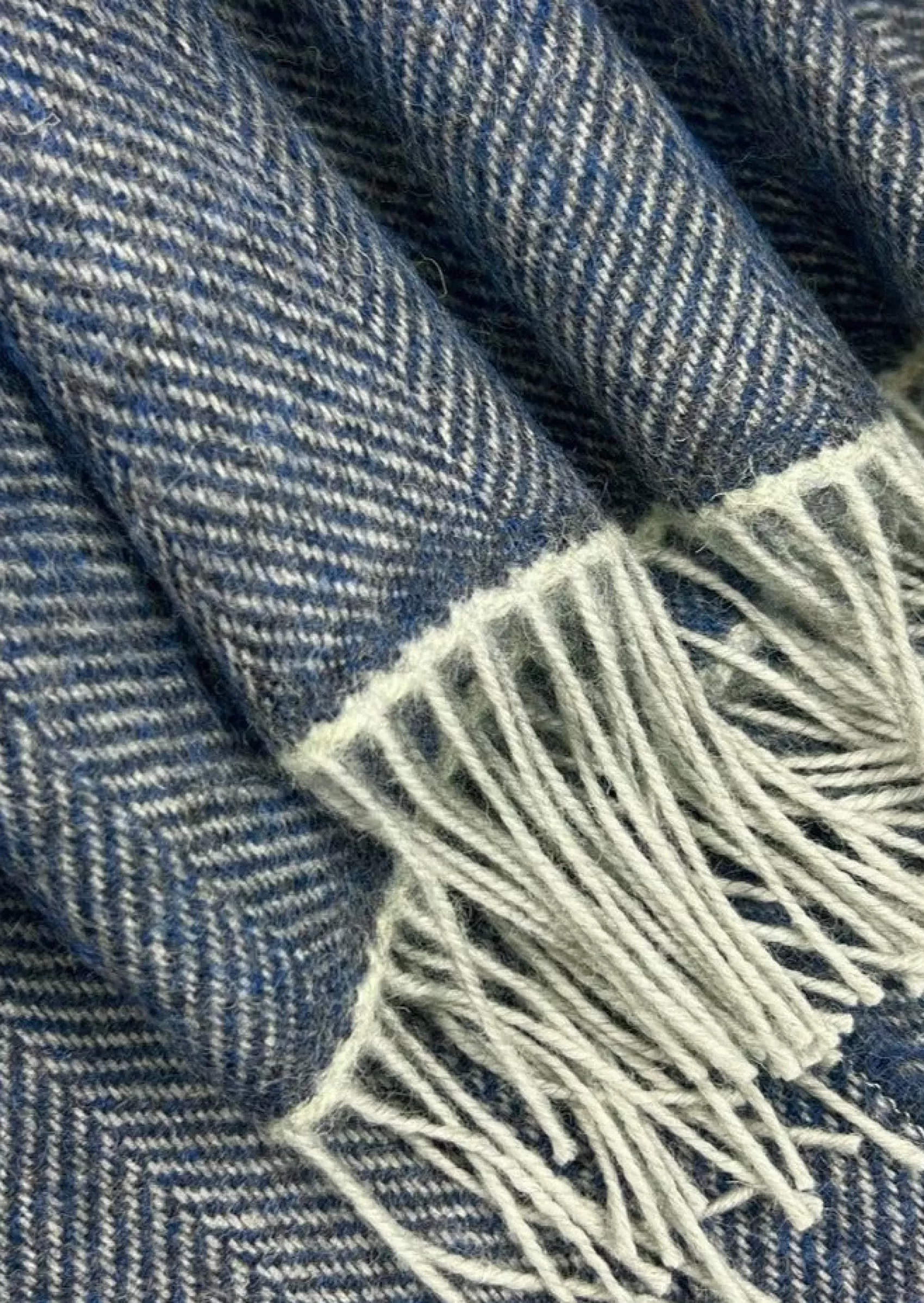 Blankets & Throws | Wool Blankets^Mcnutt Of Donegal McNutt Herringbone Throw | Faded Denim