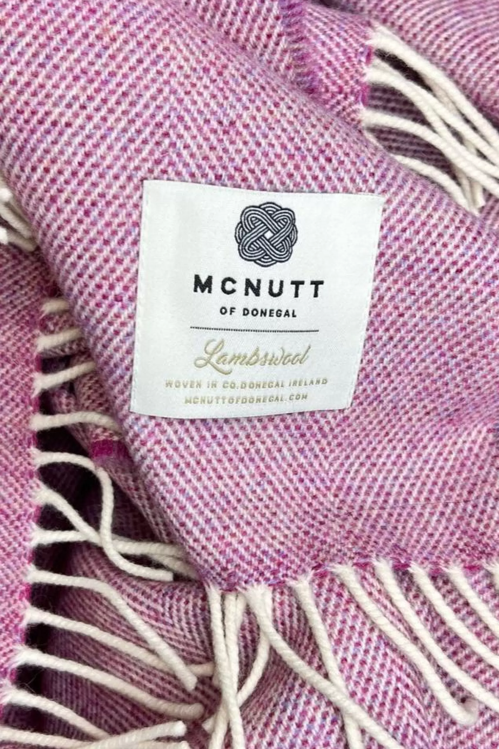 Blankets & Throws | Lambswool Blankets^Mcnutt Of Donegal McNutt Lambswool Supersoft Blanket | Spotted Pink