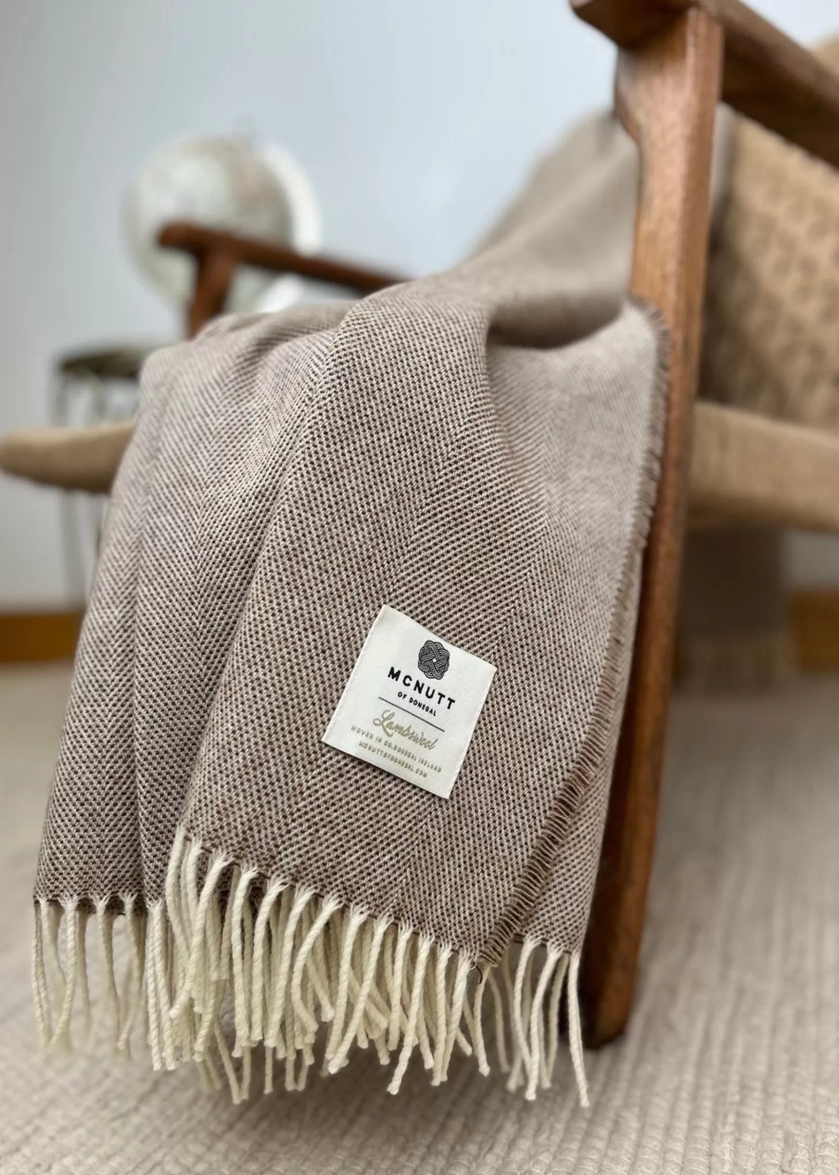 Blankets & Throws | Lambswool Blankets^Mcnutt Of Donegal Mcnutt Lambswool Throw | Spotted Butterscotch