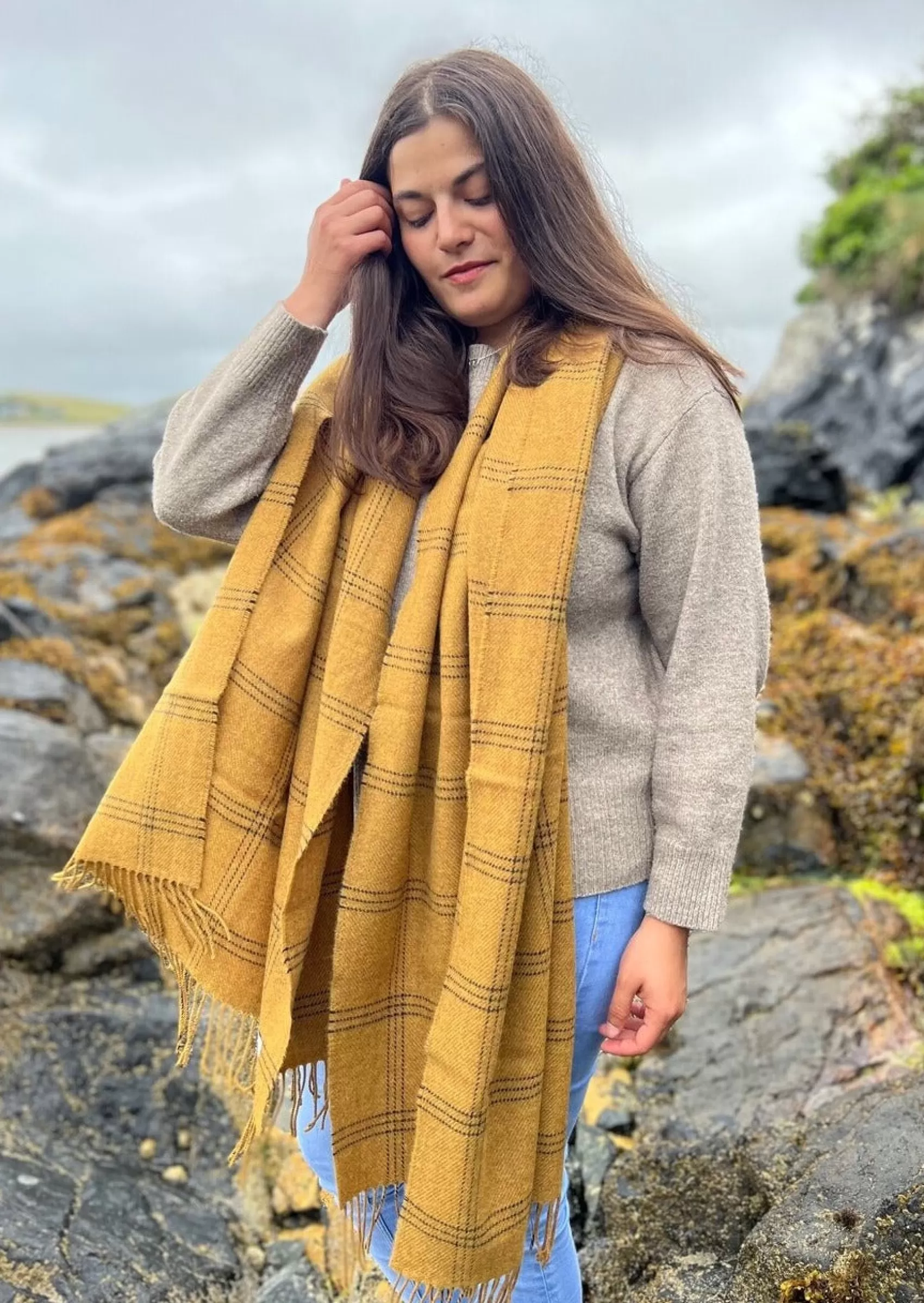 Ponchos / Capes / Shawls | Scarves^Mcnutt Of Donegal McNutt Pashmina Wrap | Mead Window Pane