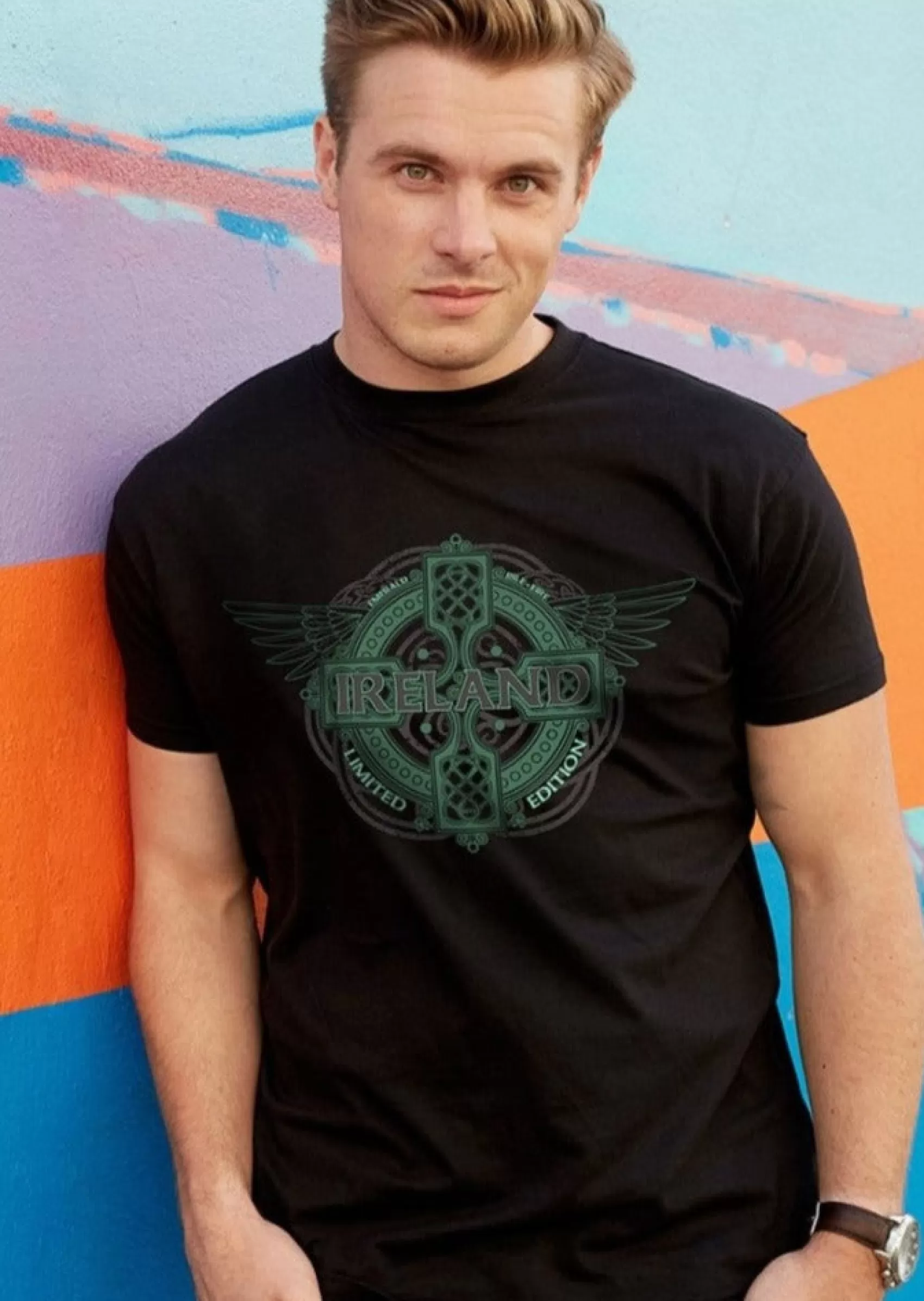 T-Shirts & Hoodies^Traditional Crafts Men's Black Ireland Wings T-Shirt