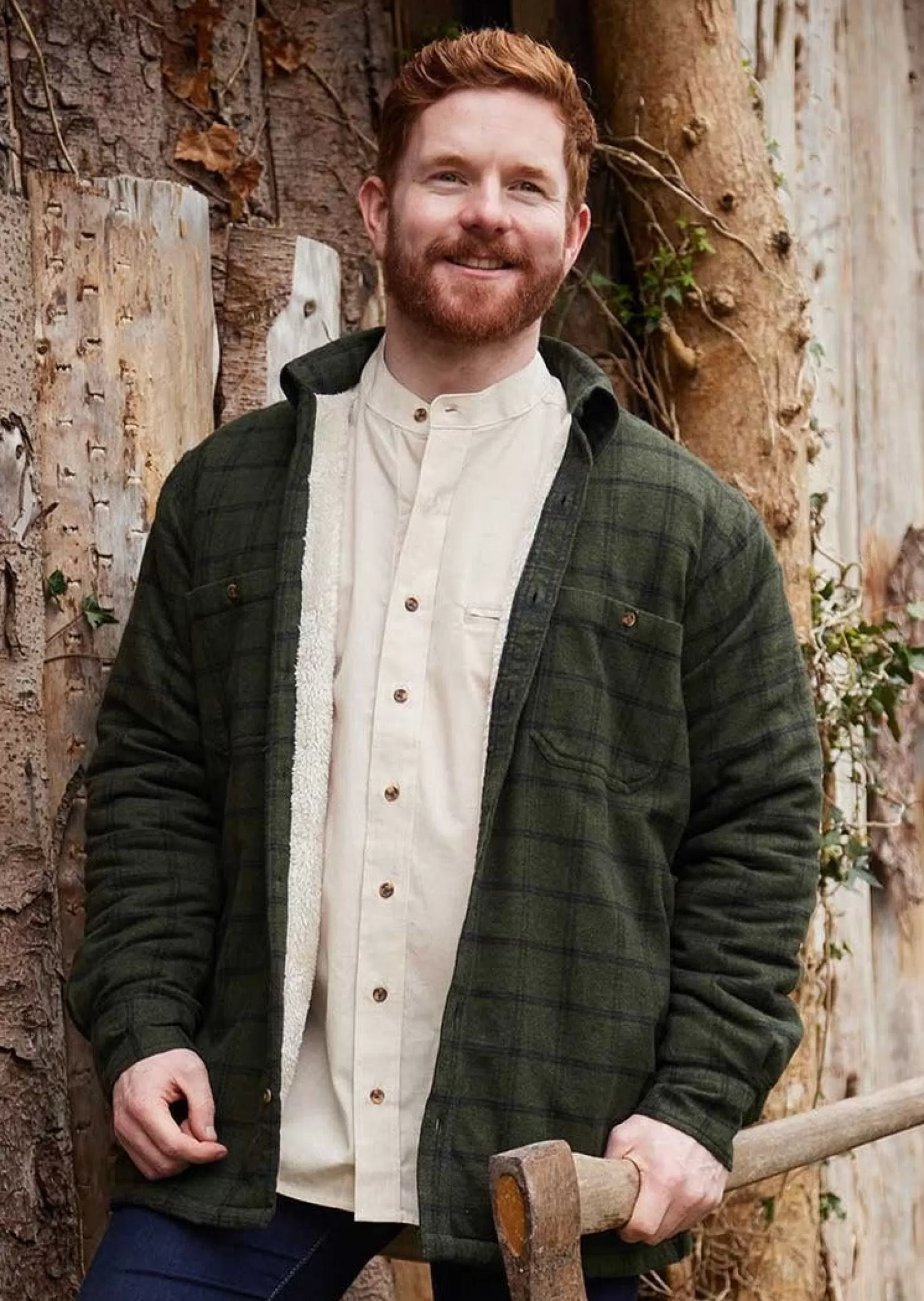 Traditional Shirts^Lee Valley Men’s Flannel Fleece Lined Shirt | Forest Green Check