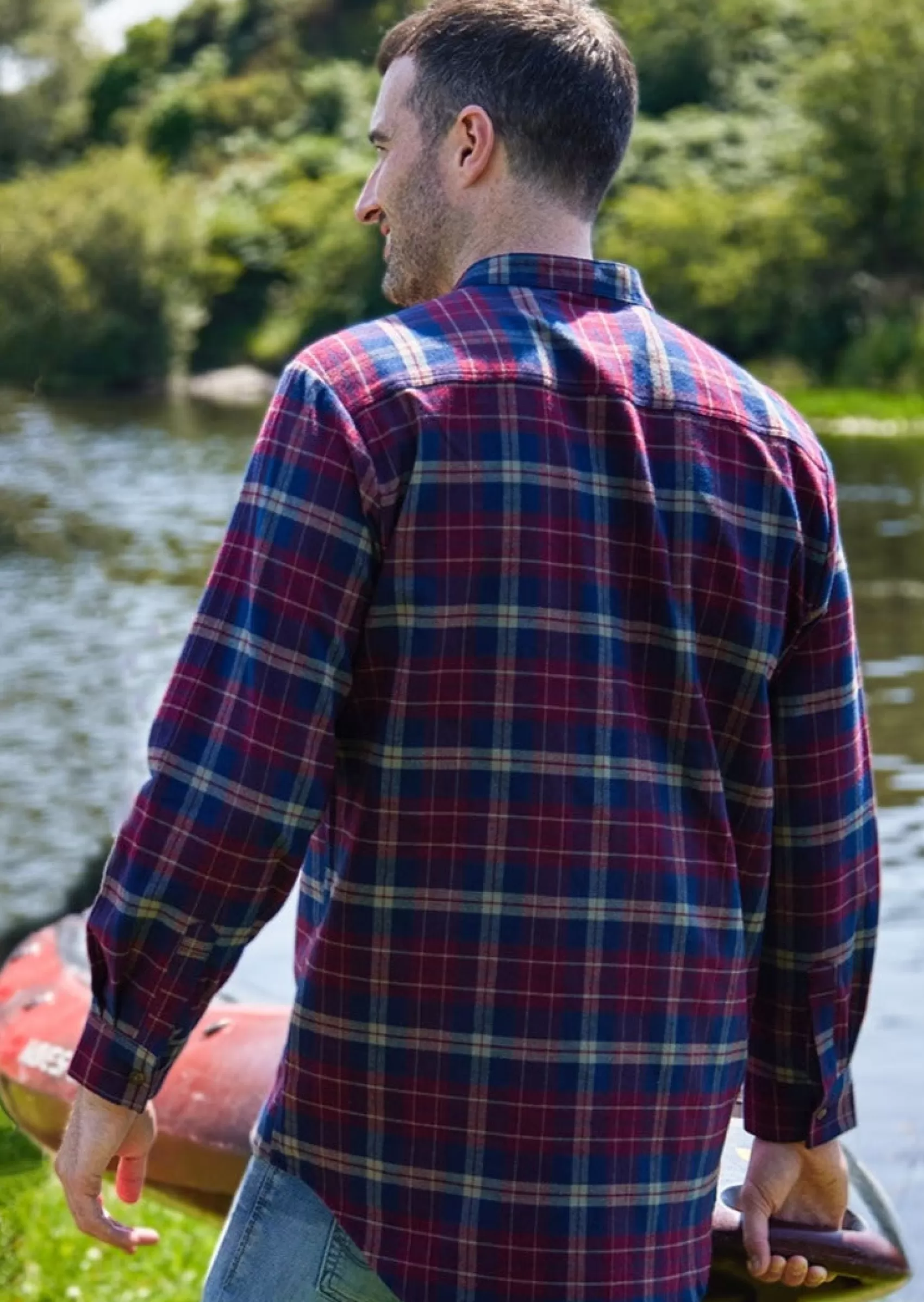 Traditional Shirts^Lee Valley Men's Flannel Grandfather Shirt | Maroon Navy Check