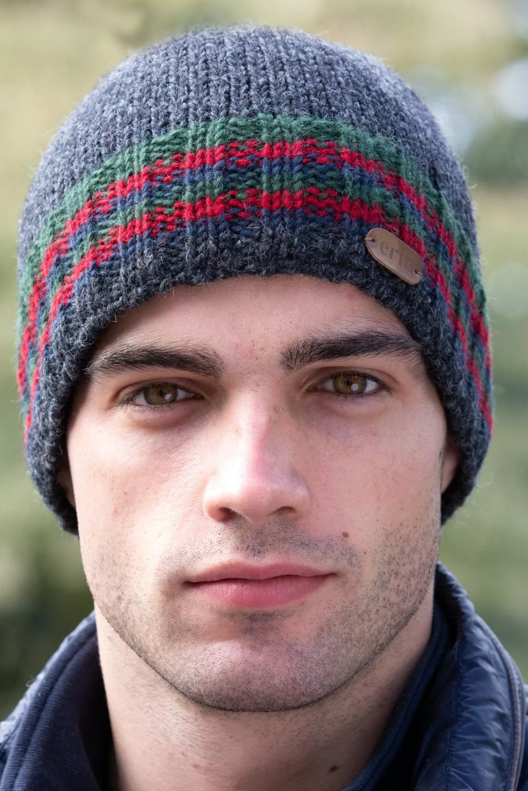 Wool Hats^Erin Knitwear Men's Rib Pullon Hat | Charcoal Green