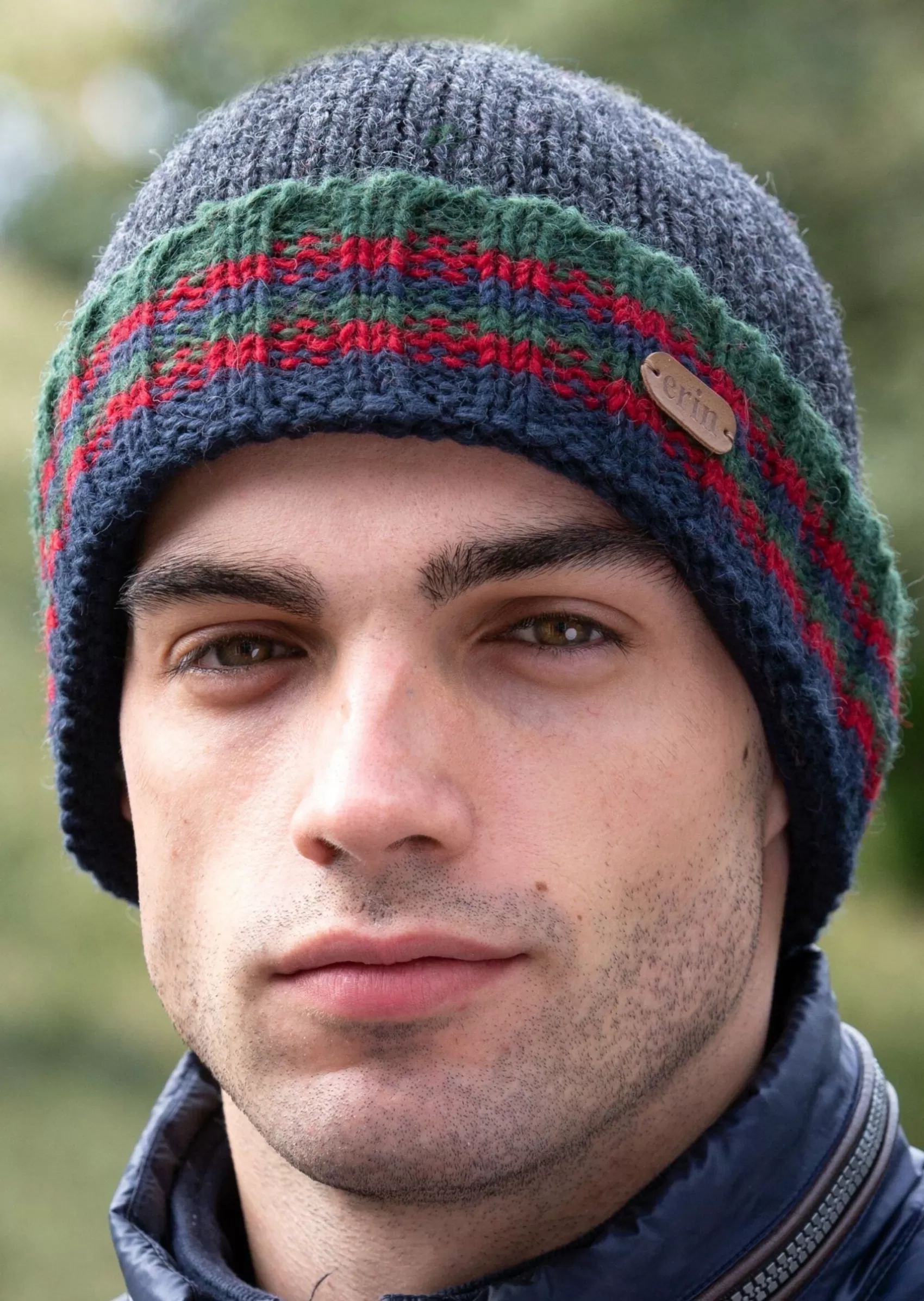 Wool Hats^Erin Knitwear Men's Rib Pullon Hat | Charcoal Green