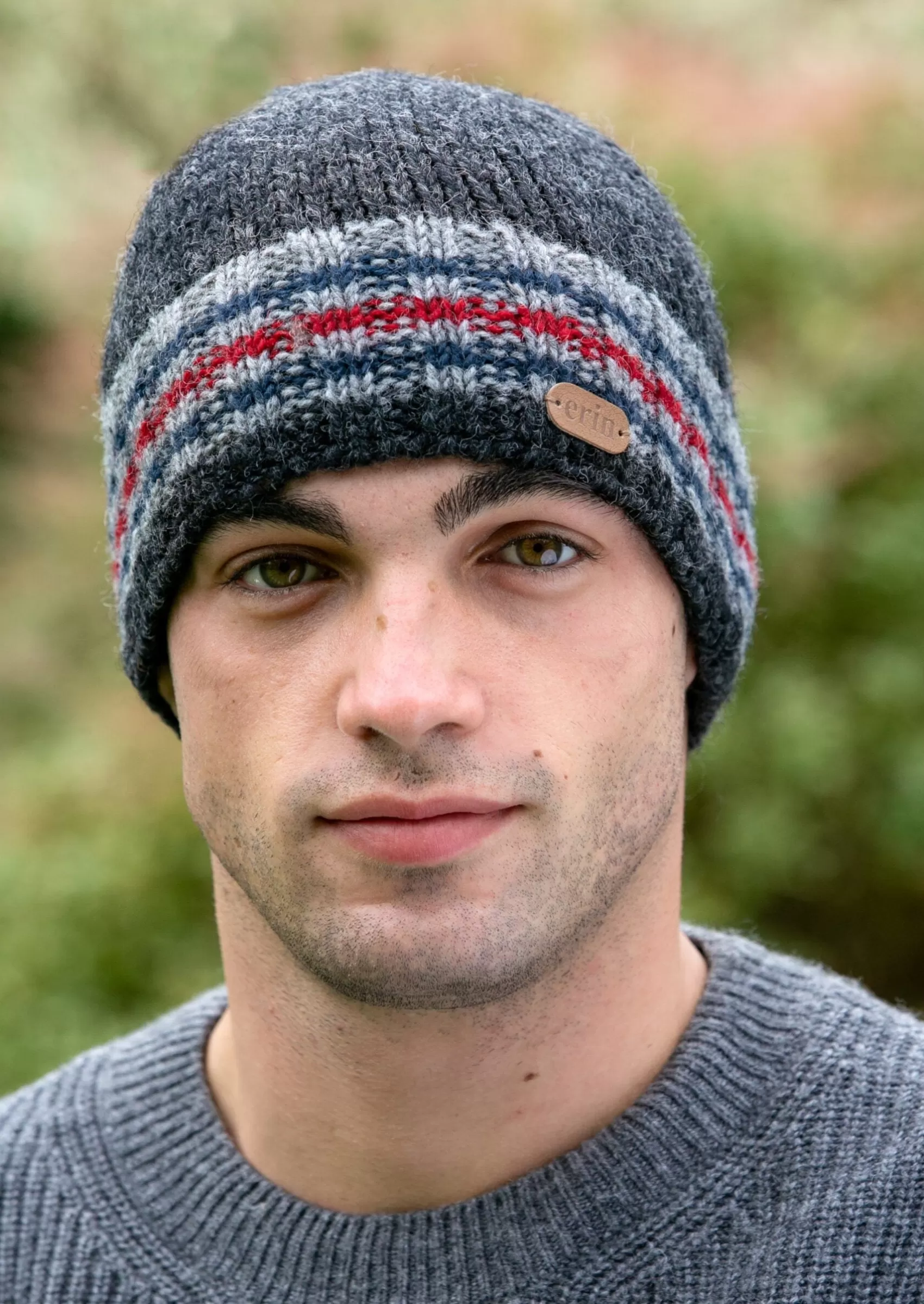 Wool Hats^Erin Knitwear Men's Rib Pullon Hat | Charcoal Grey