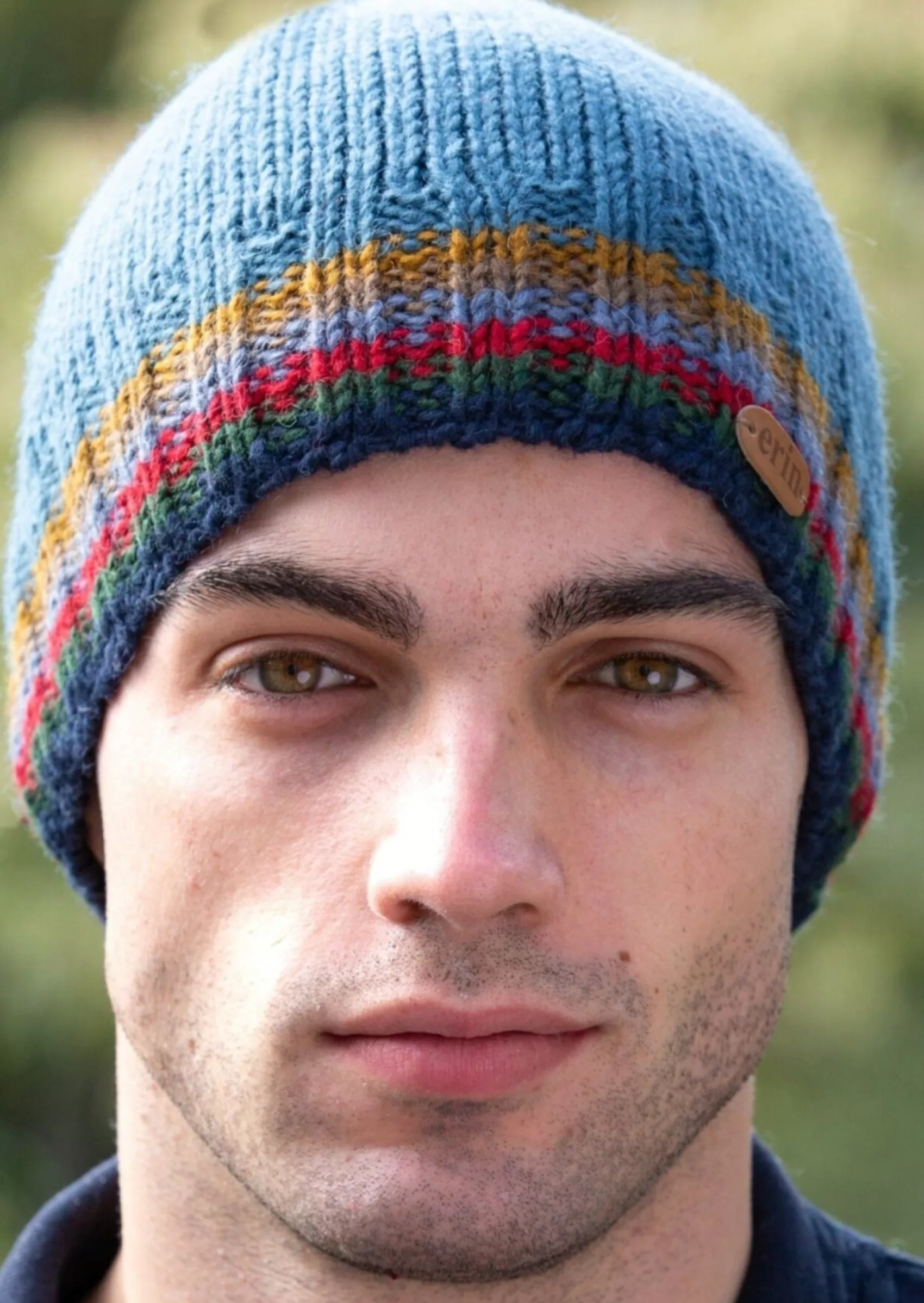 Wool Hats^Erin Knitwear Men's Rib Pullon Hat | Denim Blue