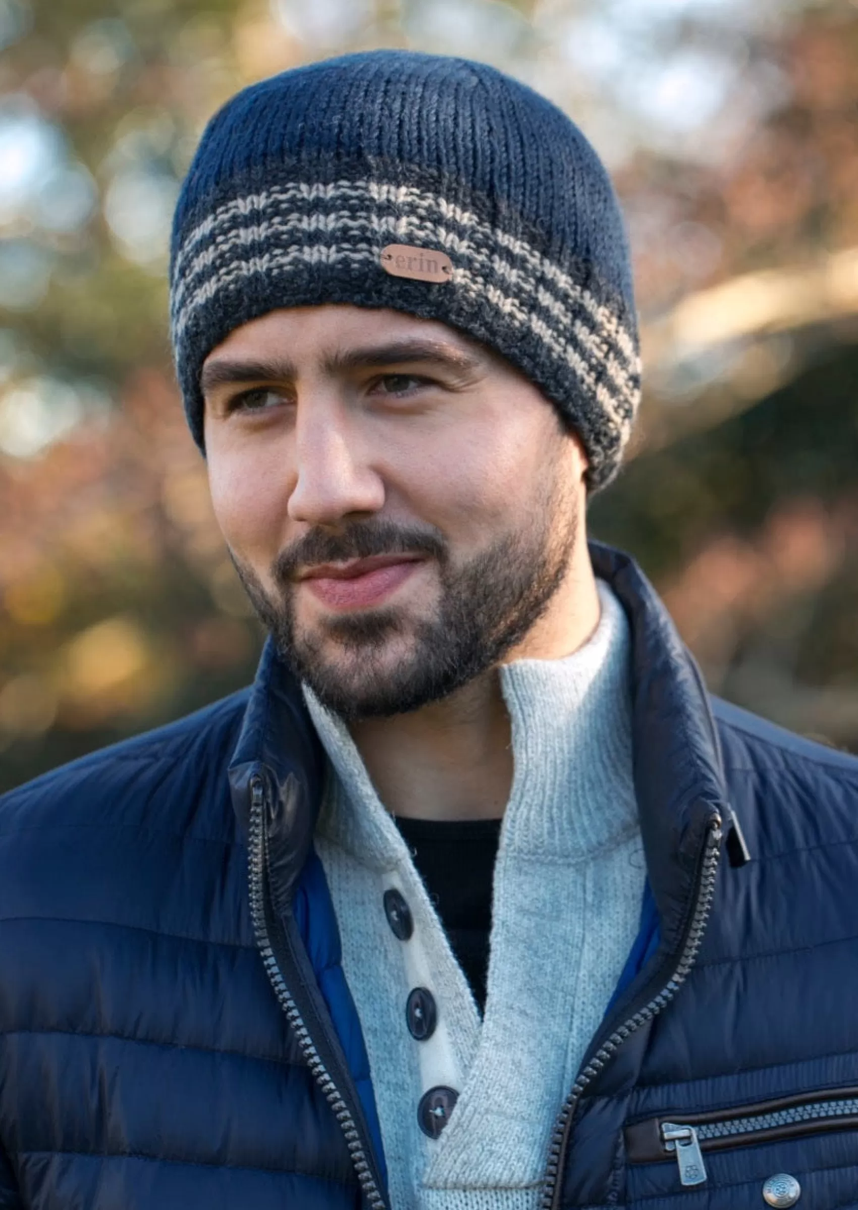 Wool Hats^Erin Knitwear Men's Rib Pullon Hat | Navy